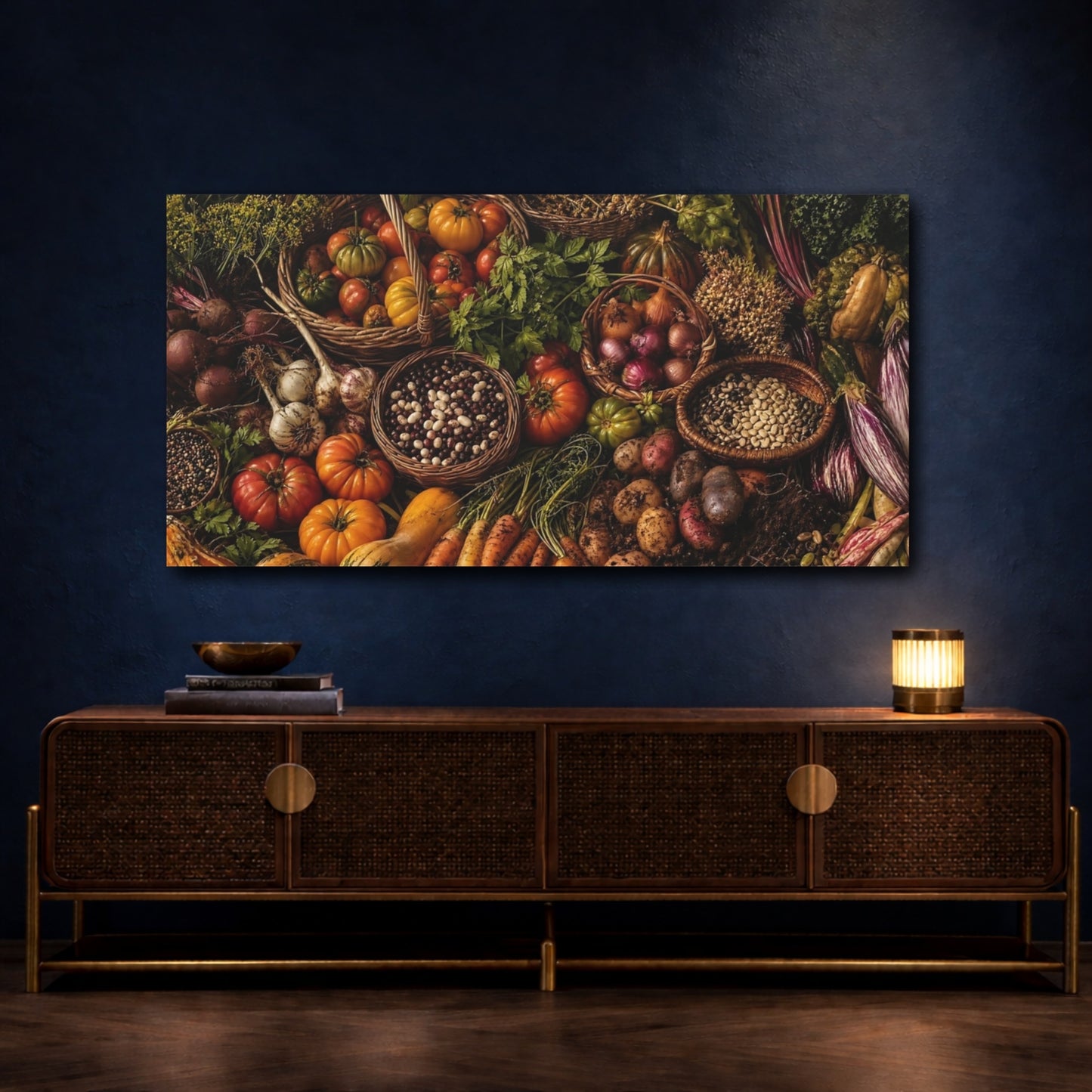 Mockup 4. Autumn Harvest Nature shown as canvas print