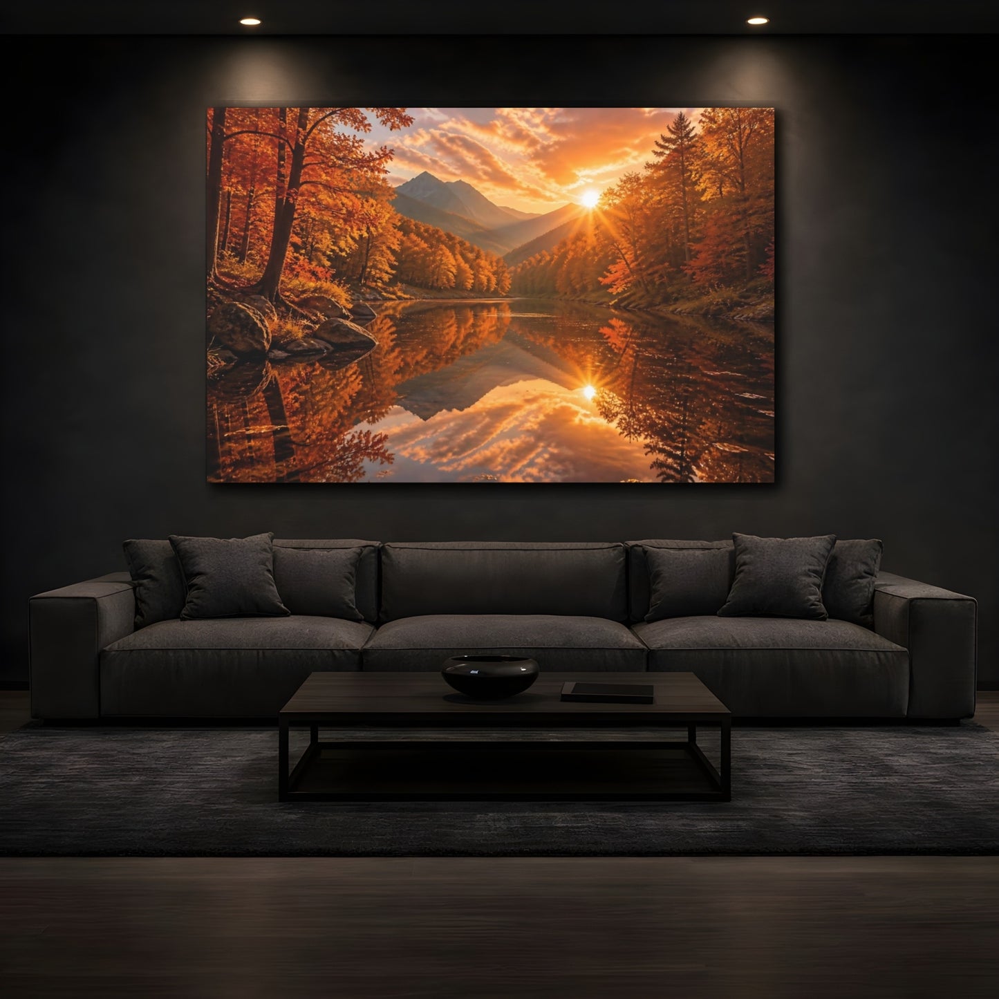 Mockup 3. Autumn Mountain Landscape shown as canvas print