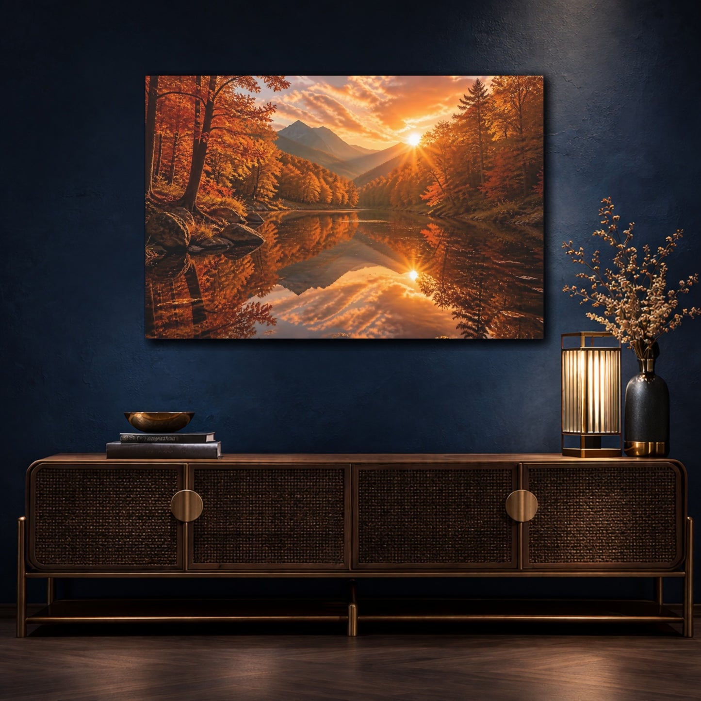 Mockup 4. Autumn Mountain Landscape shown as canvas print