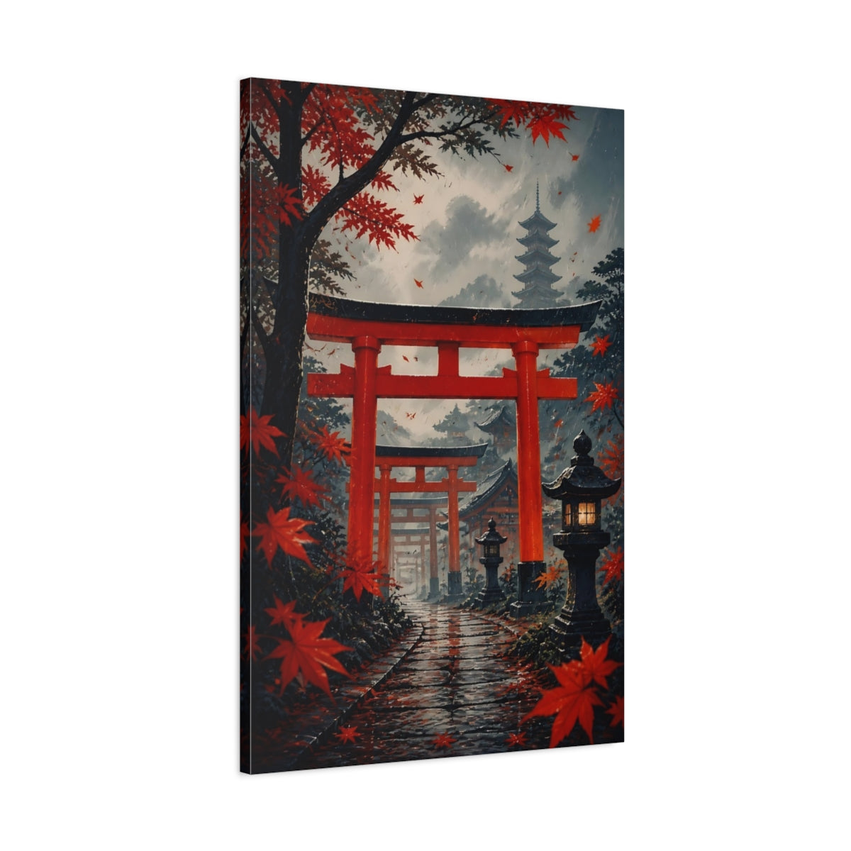 Main Mockup. Autumn Torii Path shown as canvas print