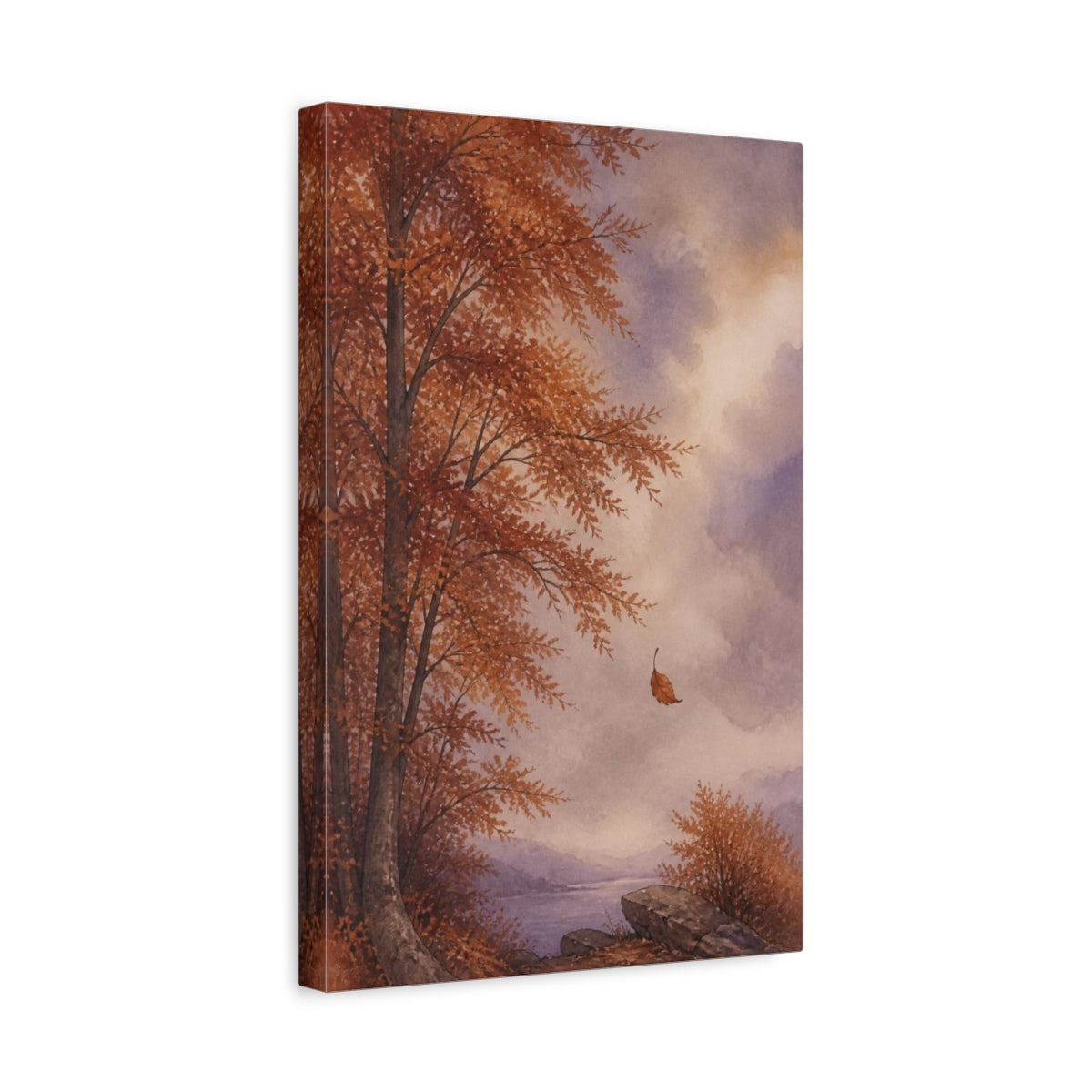 Side Mockup 4. Autumn Tree Nature Study shown as canvas print