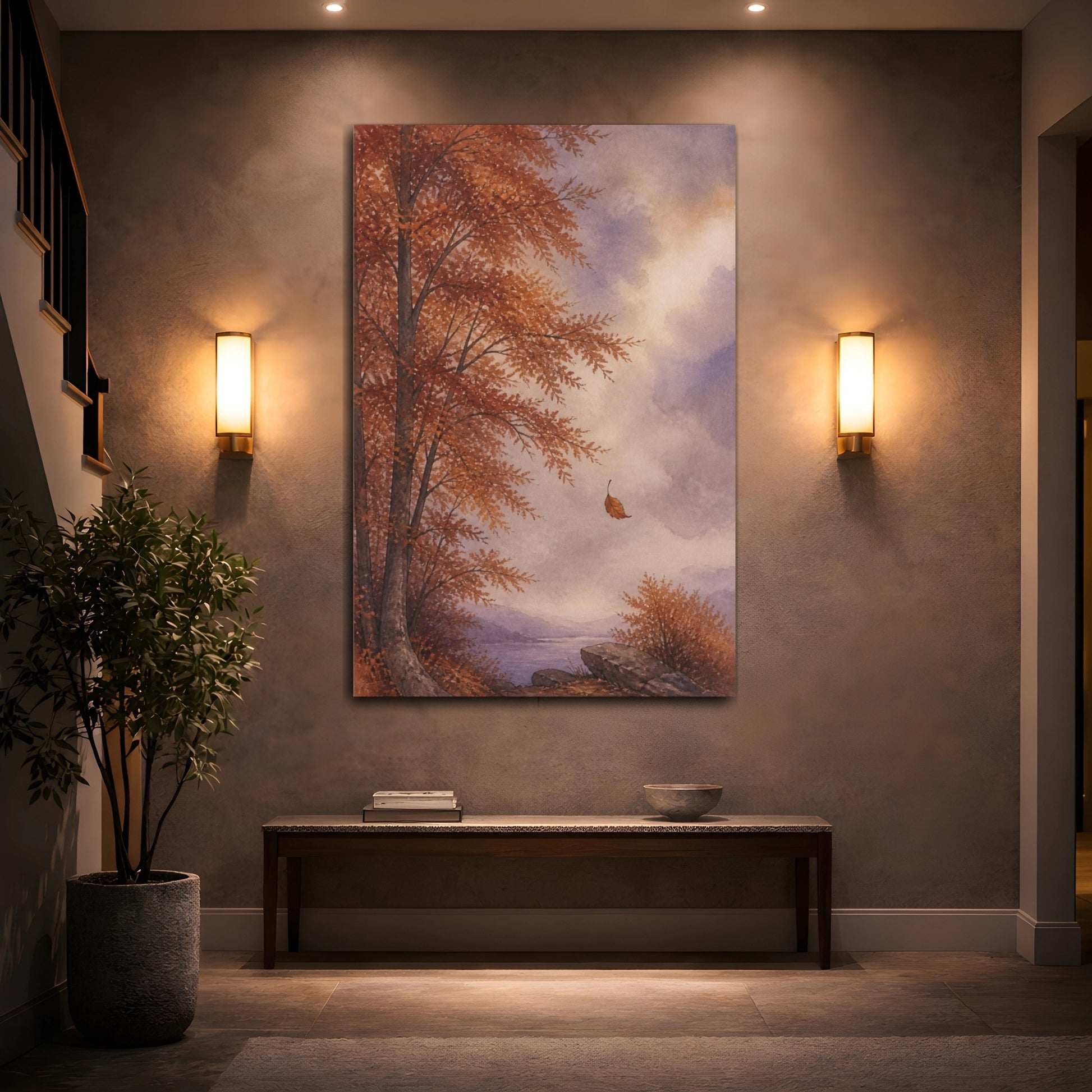 Mockup 2. Autumn Tree Nature Study shown as canvas print