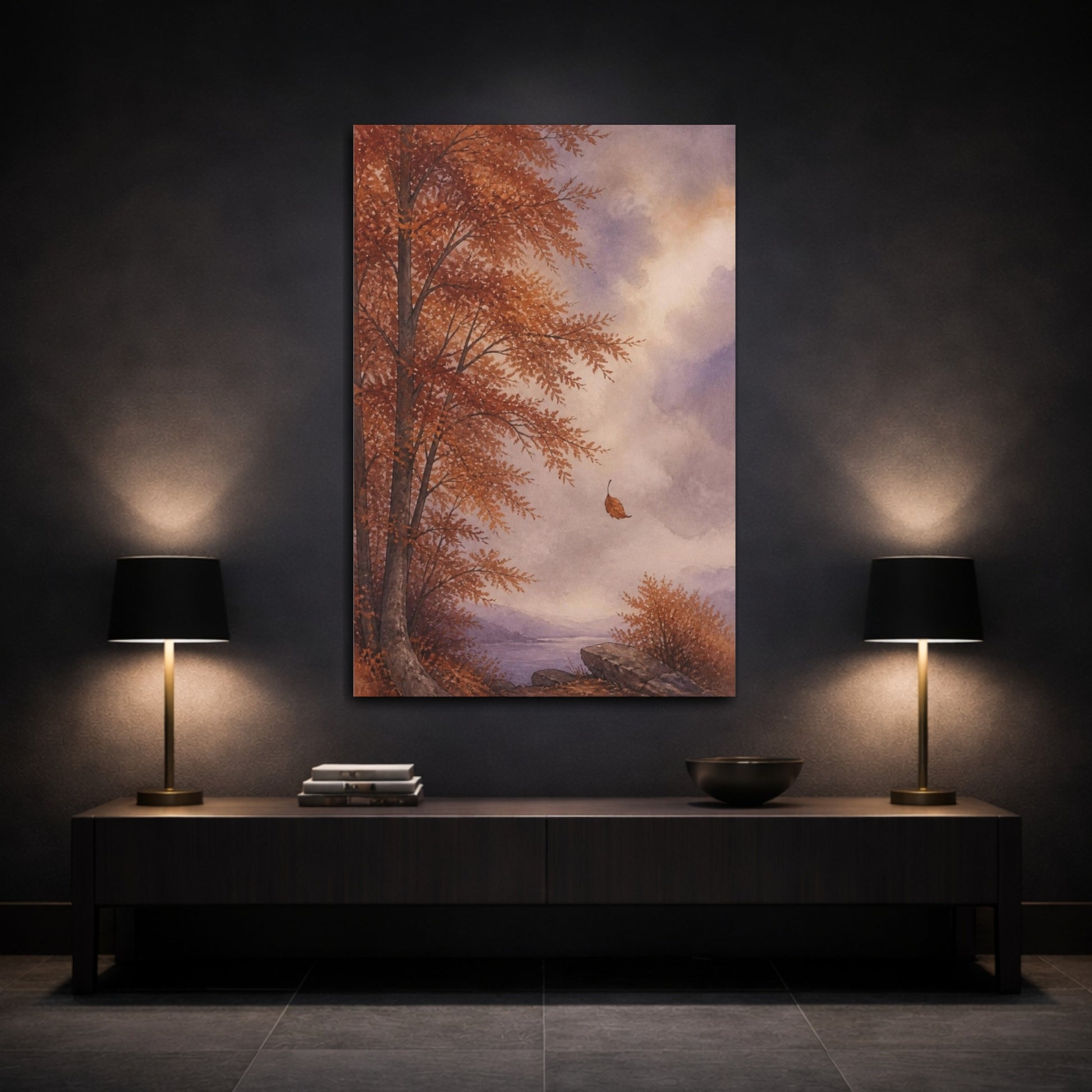 Mockup 3. Autumn Tree Nature Study shown as canvas print