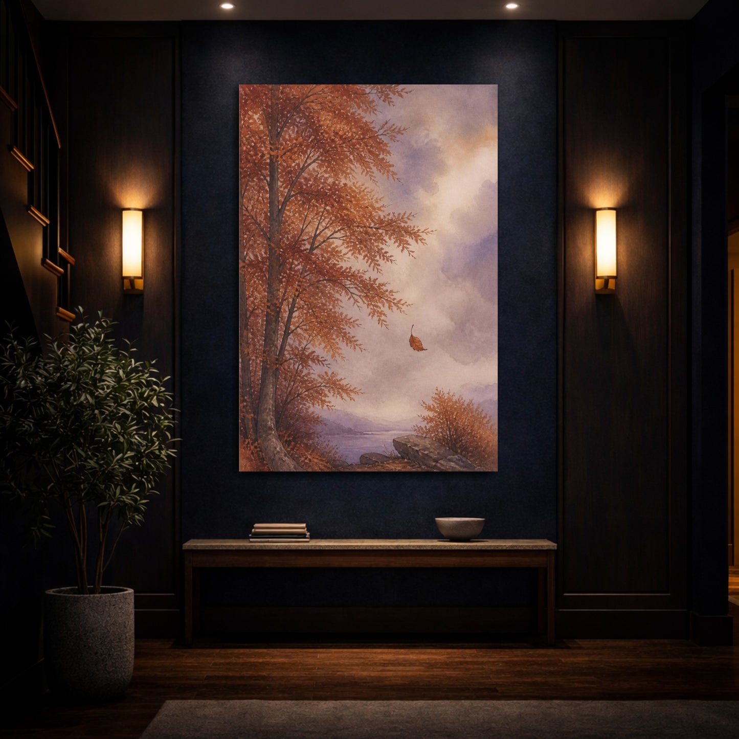 Mockup 4. Autumn Tree Nature Study shown as canvas print