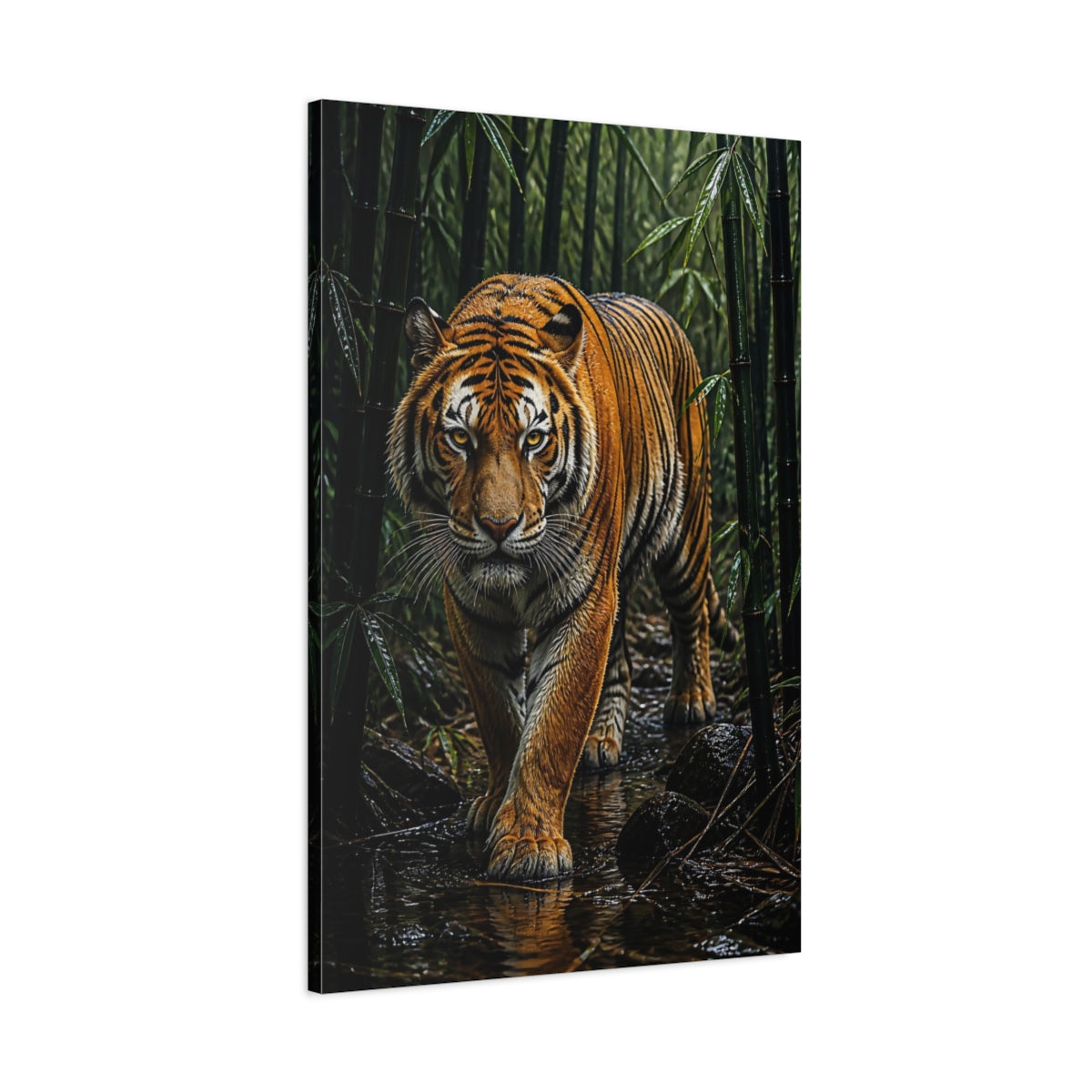 Main Mockup. Bamboo Tiger Animals shown as canvas print