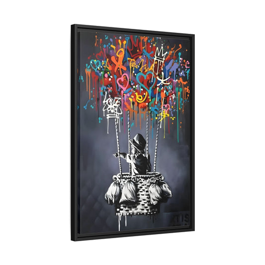 Banksy Child with Balloons Canvas Wall Art Print - Street Graffiti Prints