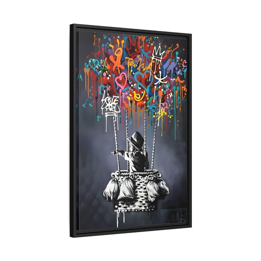 Banksy Child with Balloons Canvas Wall Art Print - Street Splendor Urban Graffiti Prints