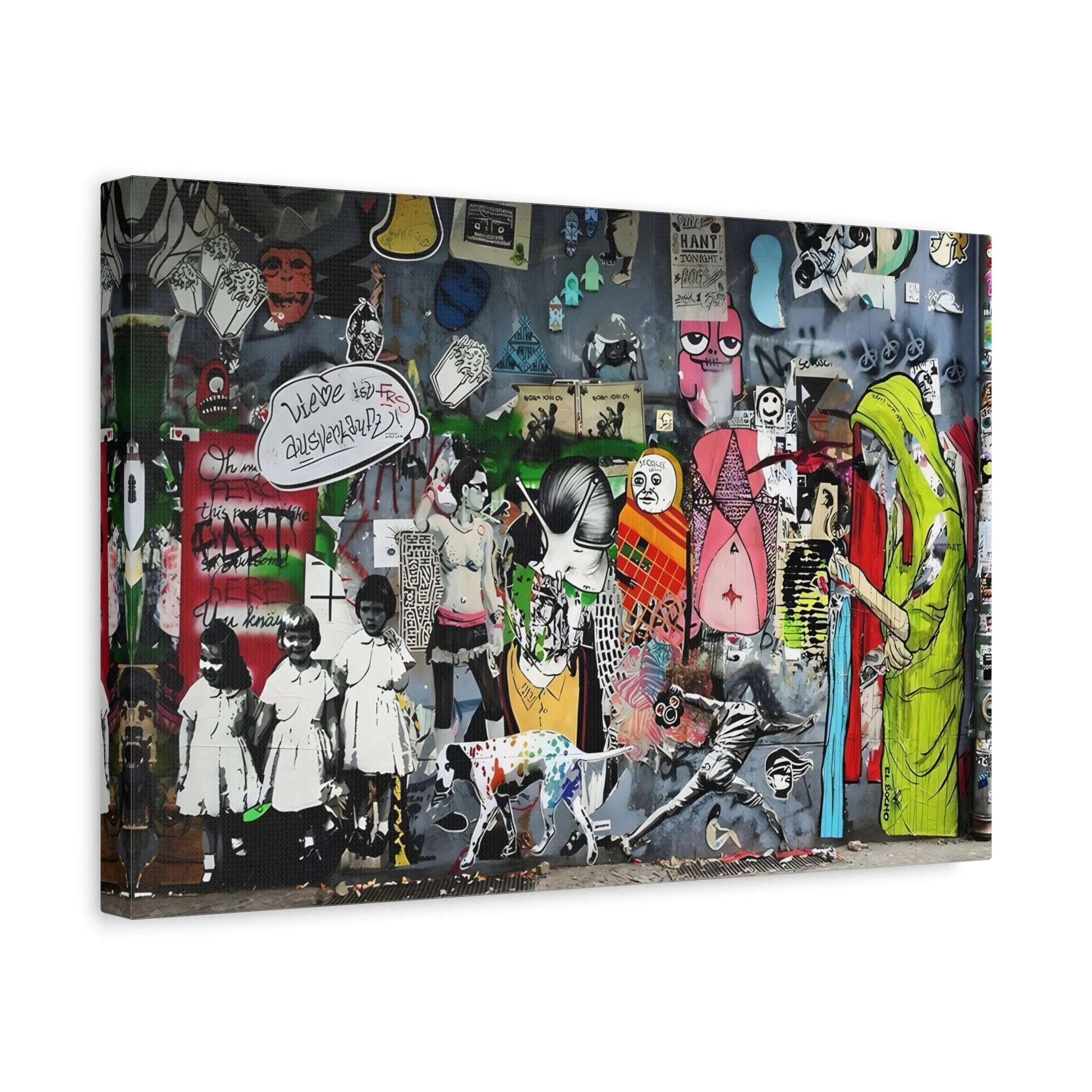 Banksy Wall Art Canvas Print - Street Graffiti Painting Style - YesArtYes