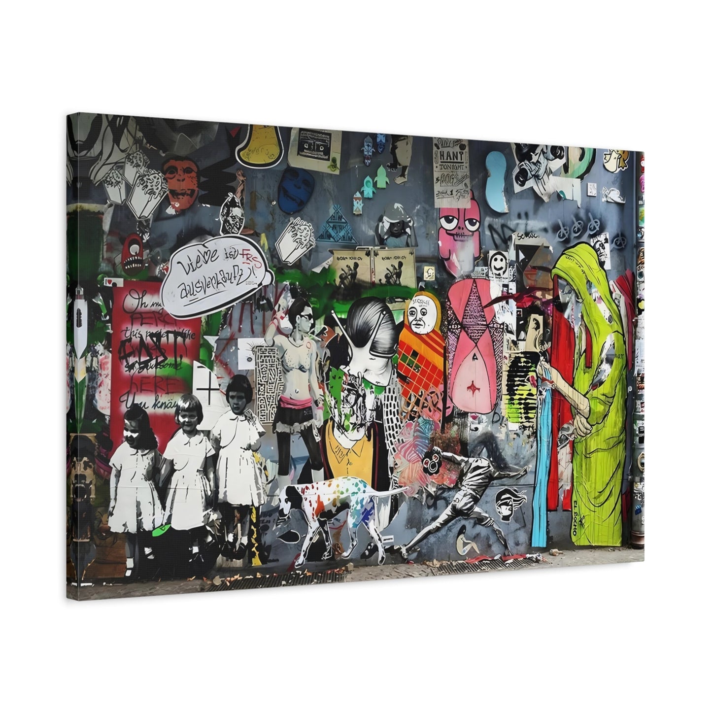 Banksy Wall Art Canvas Print - Street Graffiti Painting Style - YesArtYes