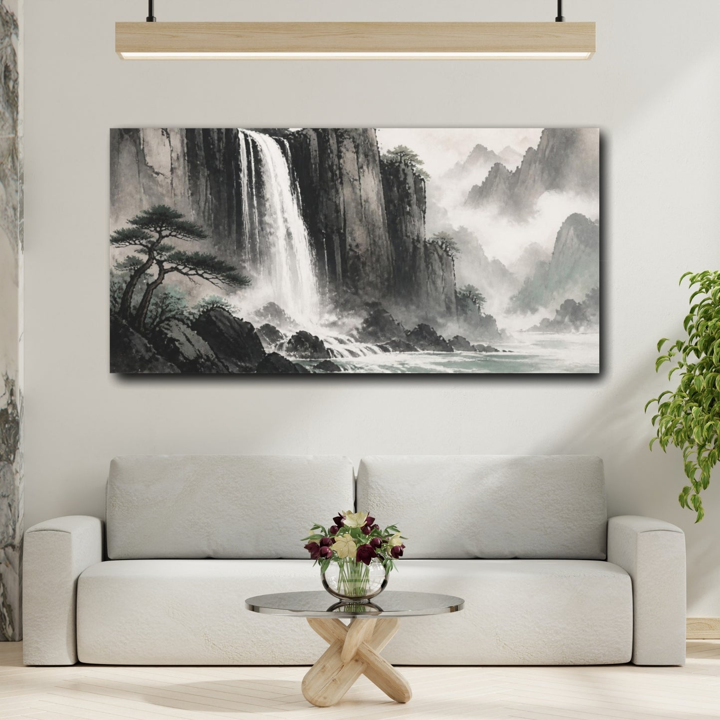 Mockup 2. Basalt Cliff Waterfall shown as canvas print