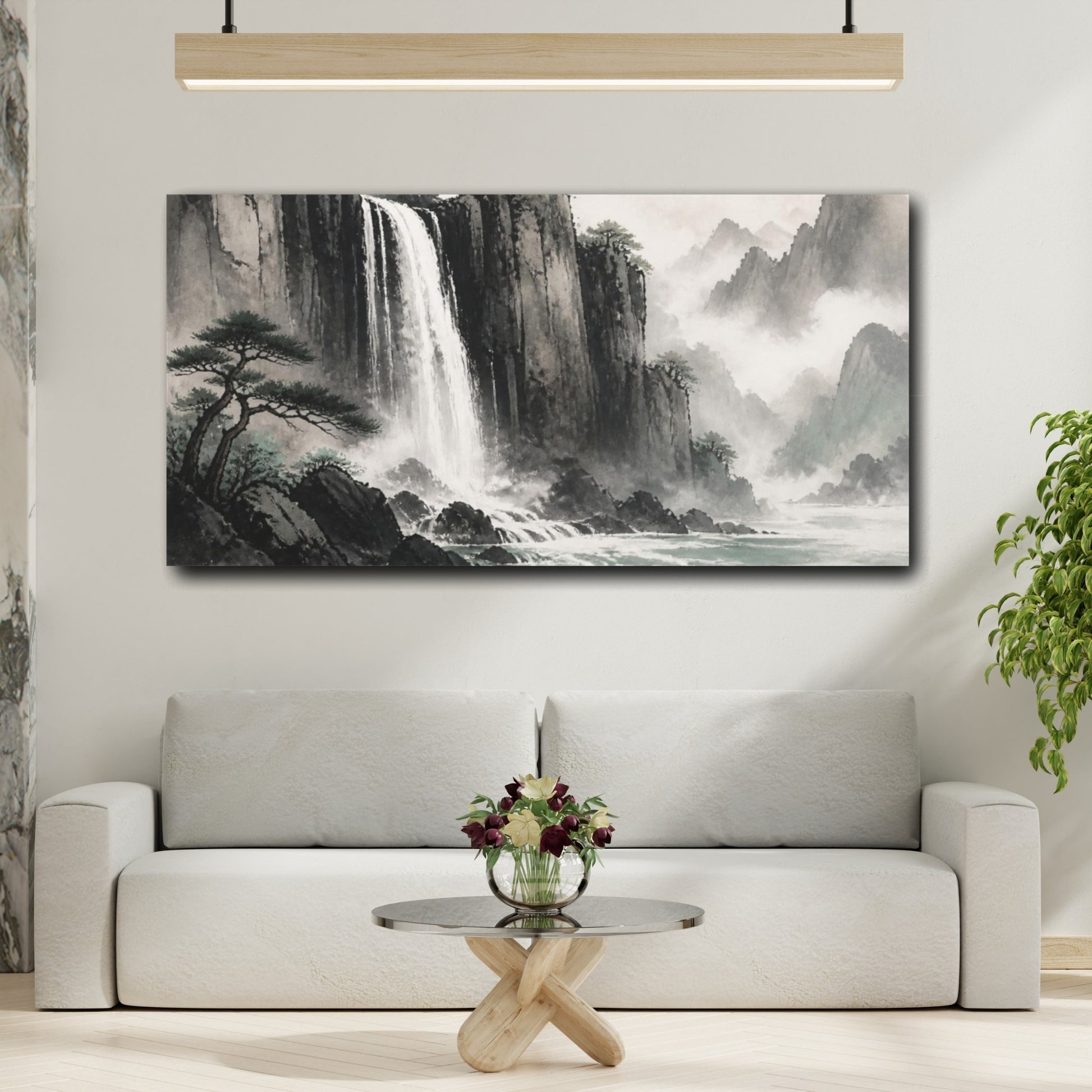 Mockup 2. Basalt Cliff Waterfall shown as canvas print