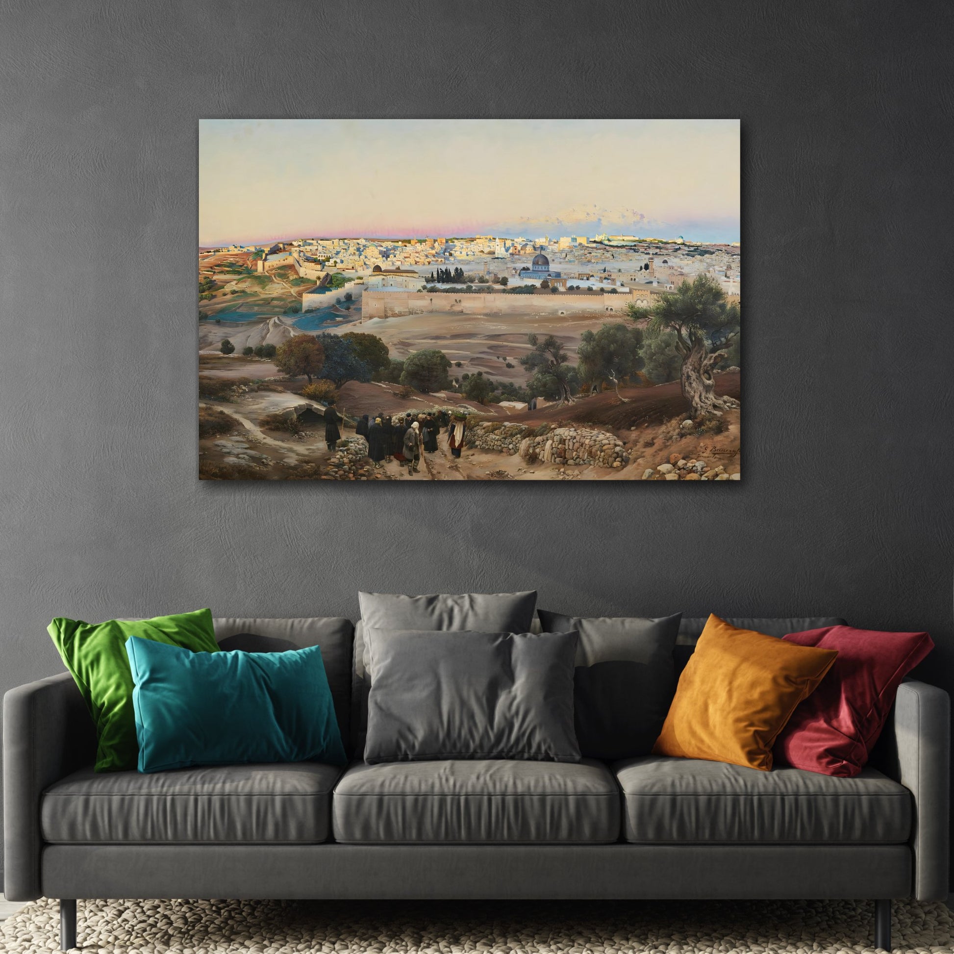 Bauernfeind Canvas Wall Art Print - Jerusalem Mount of the Olives at Sunrise Artwork