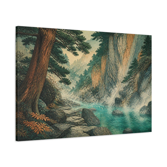 Main Mockup. Beneath Cedar Cliffs shown as canvas print