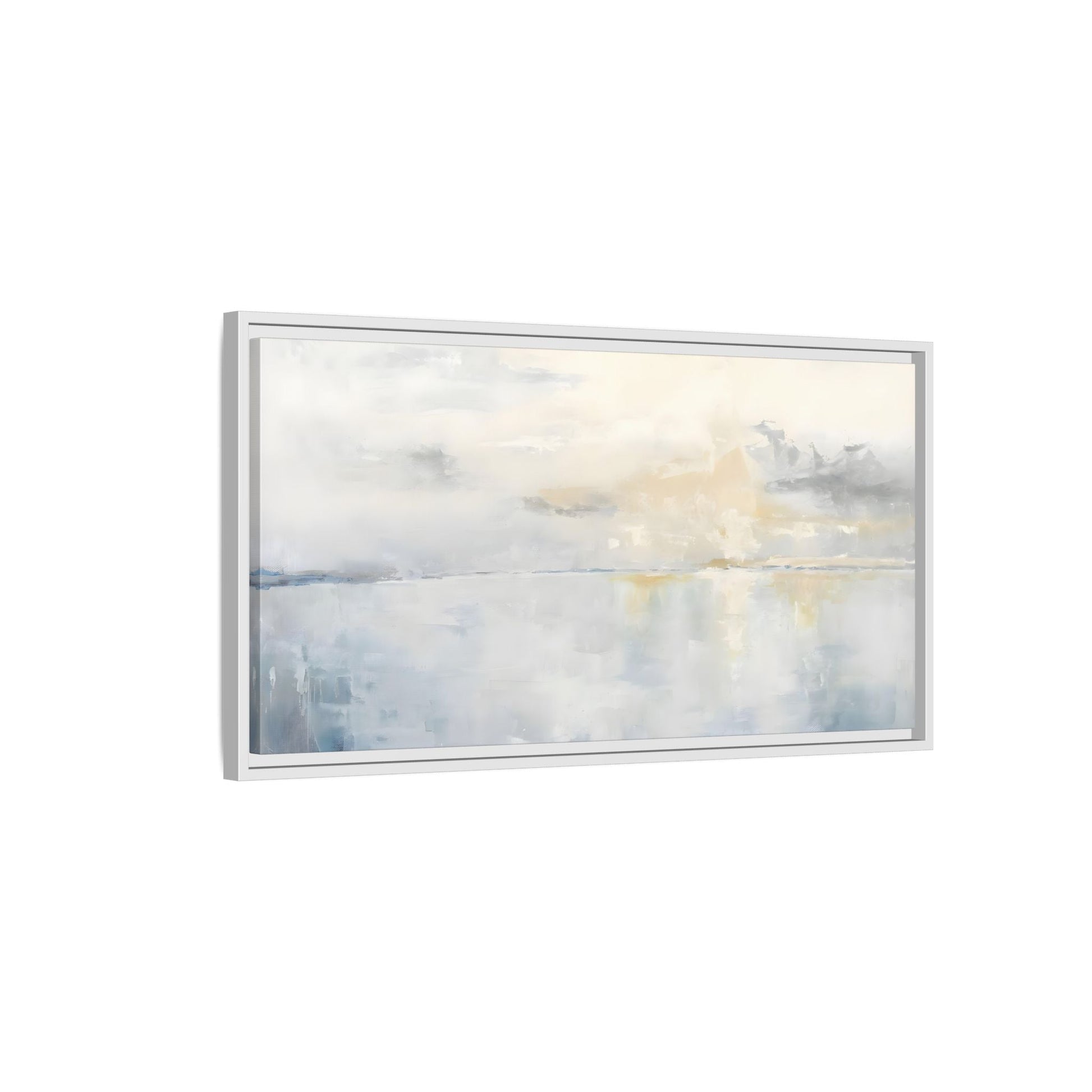 Big Wide Sea Framed Canvas - Abstract Watercolor Ocean Sunset Print - YesArtYes