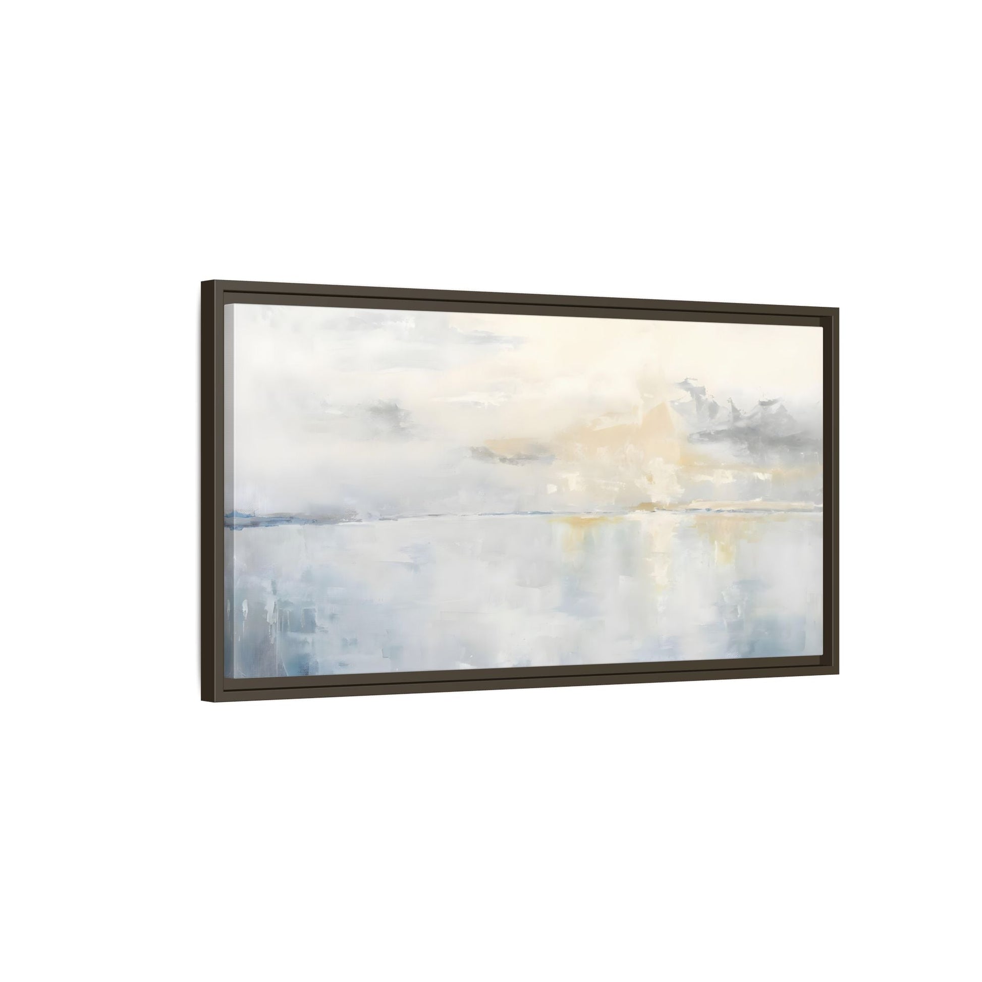 Big Wide Sea Framed Canvas - Abstract Watercolor Ocean Sunset Print - YesArtYes