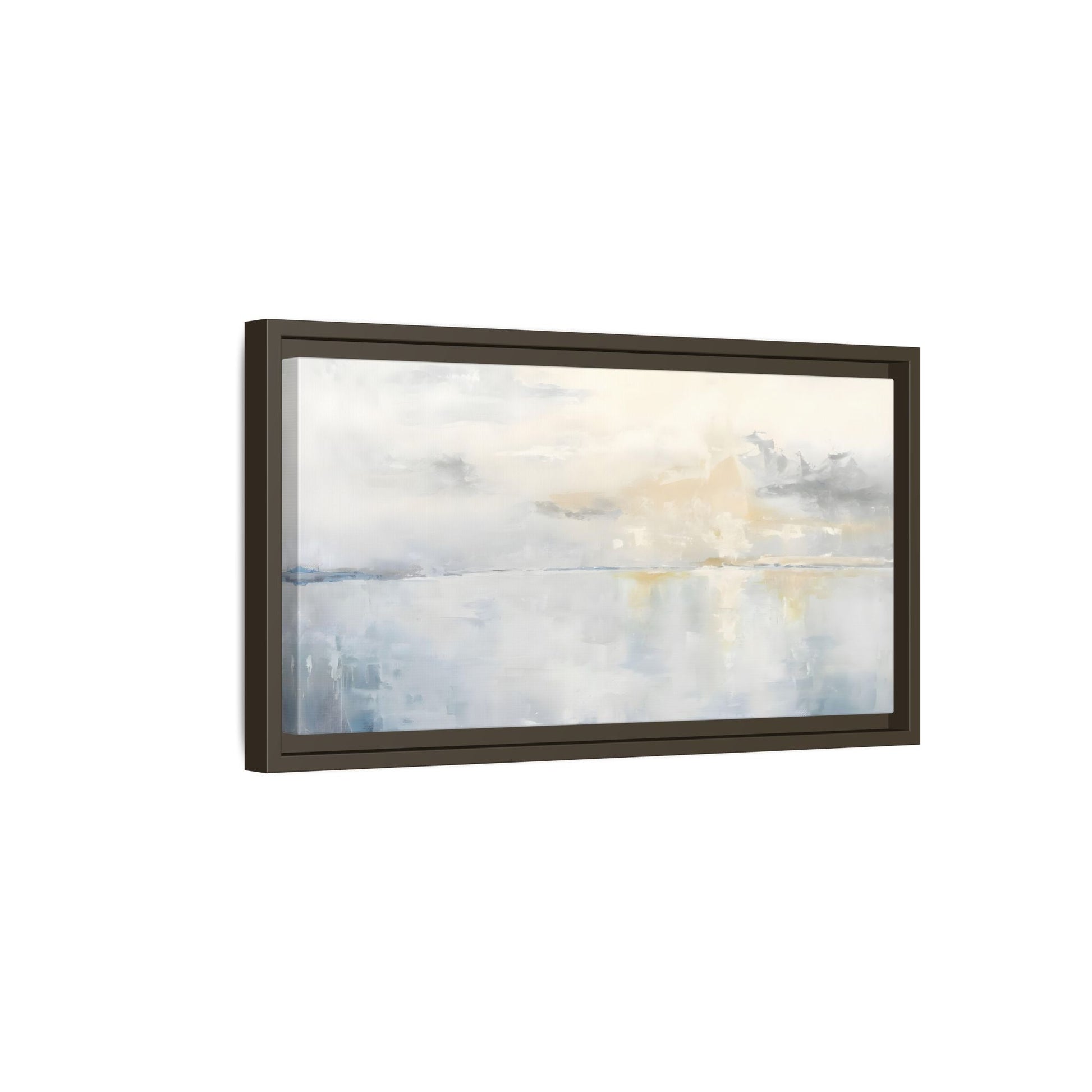 Big Wide Sea Framed Canvas - Abstract Watercolor Ocean Sunset Print - YesArtYes