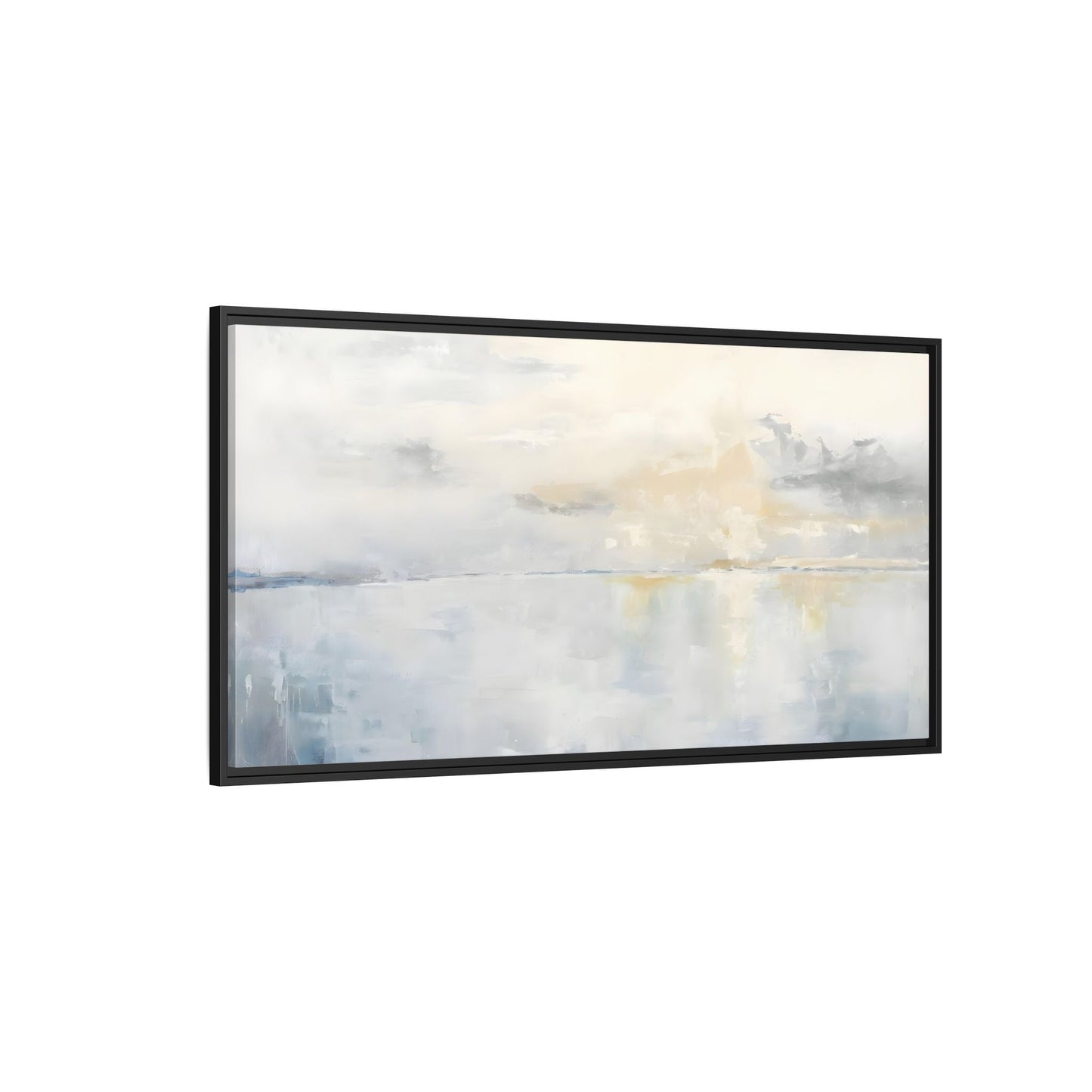 Big Wide Sea Framed Canvas - Abstract Watercolor Ocean Sunset Print - YesArtYes