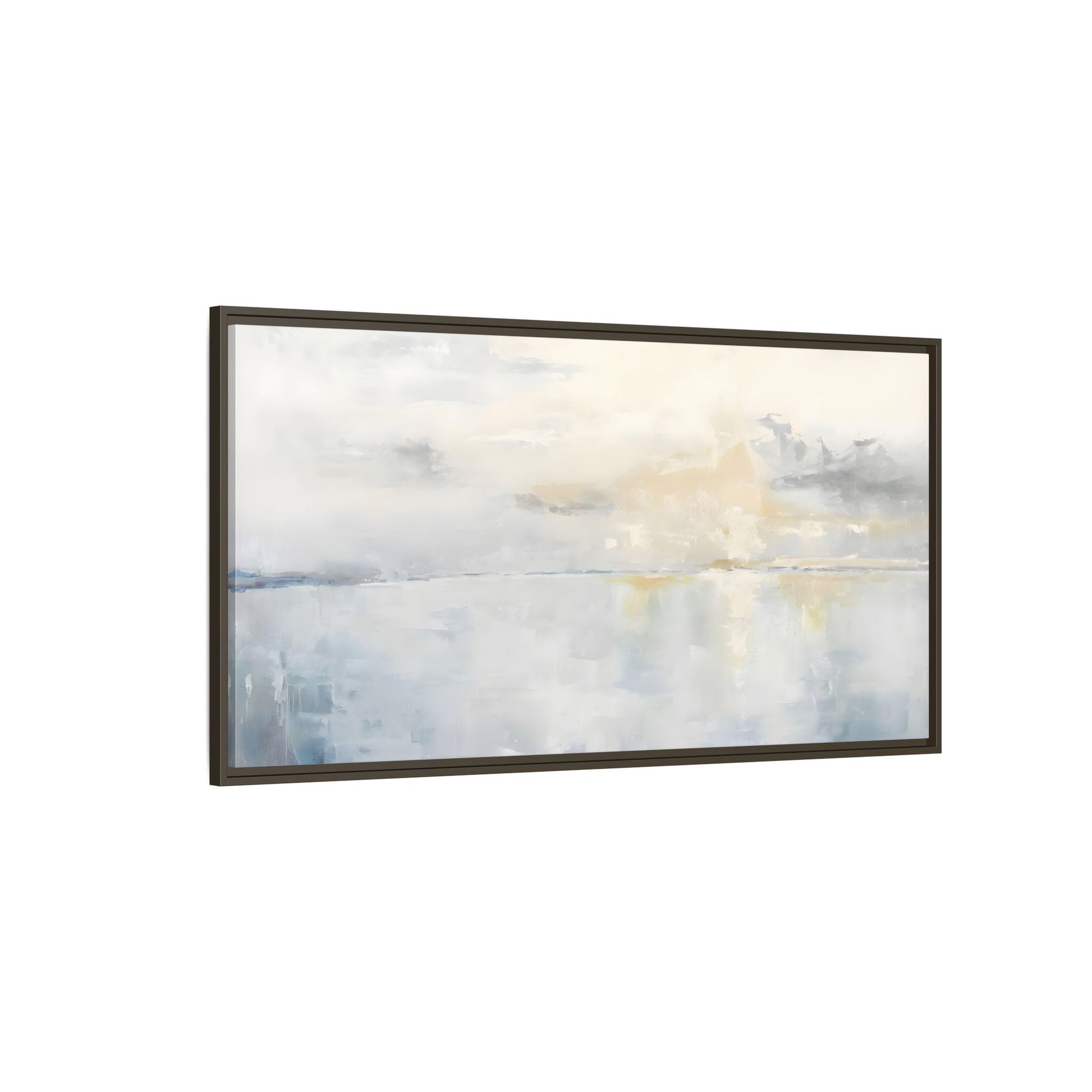 Big Wide Sea Framed Canvas - Abstract Watercolor Ocean Sunset Print - YesArtYes