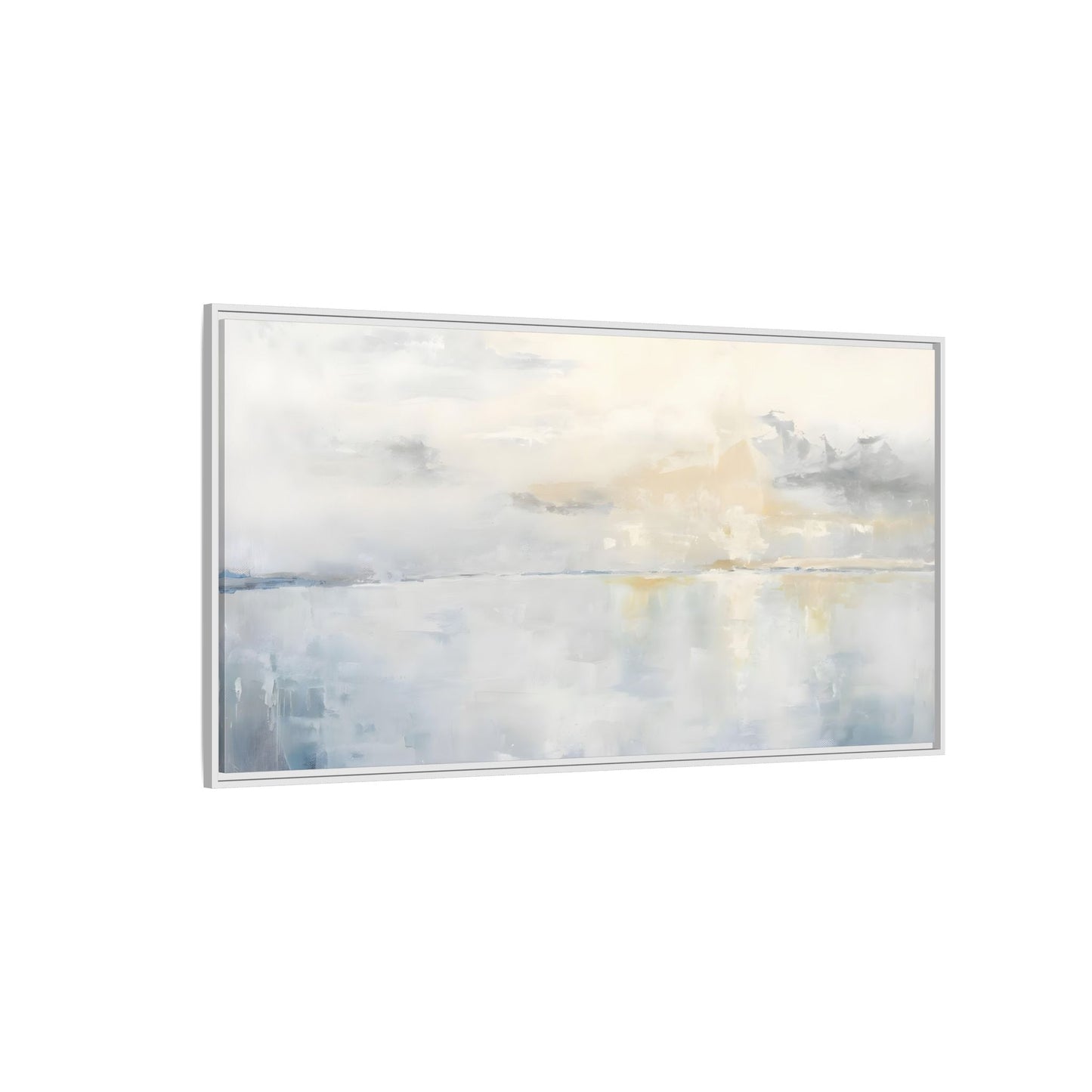 Big Wide Sea Framed Canvas - Abstract Watercolor Ocean Sunset Print - YesArtYes