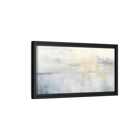 Big Wide Sea Framed Canvas - Abstract Watercolor Ocean Sunset Print - YesArtYes