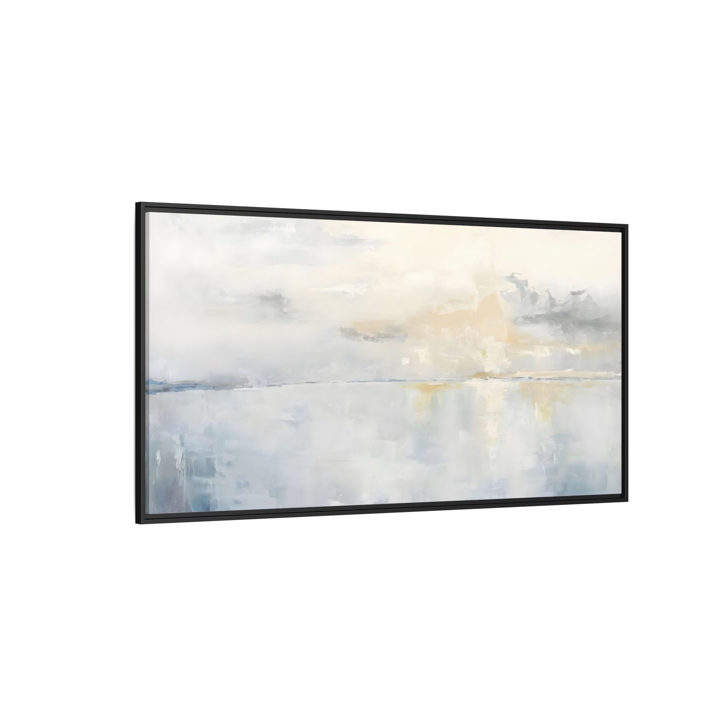 Big Wide Sea Framed Canvas - Abstract Watercolor Ocean Sunset Print - YesArtYes