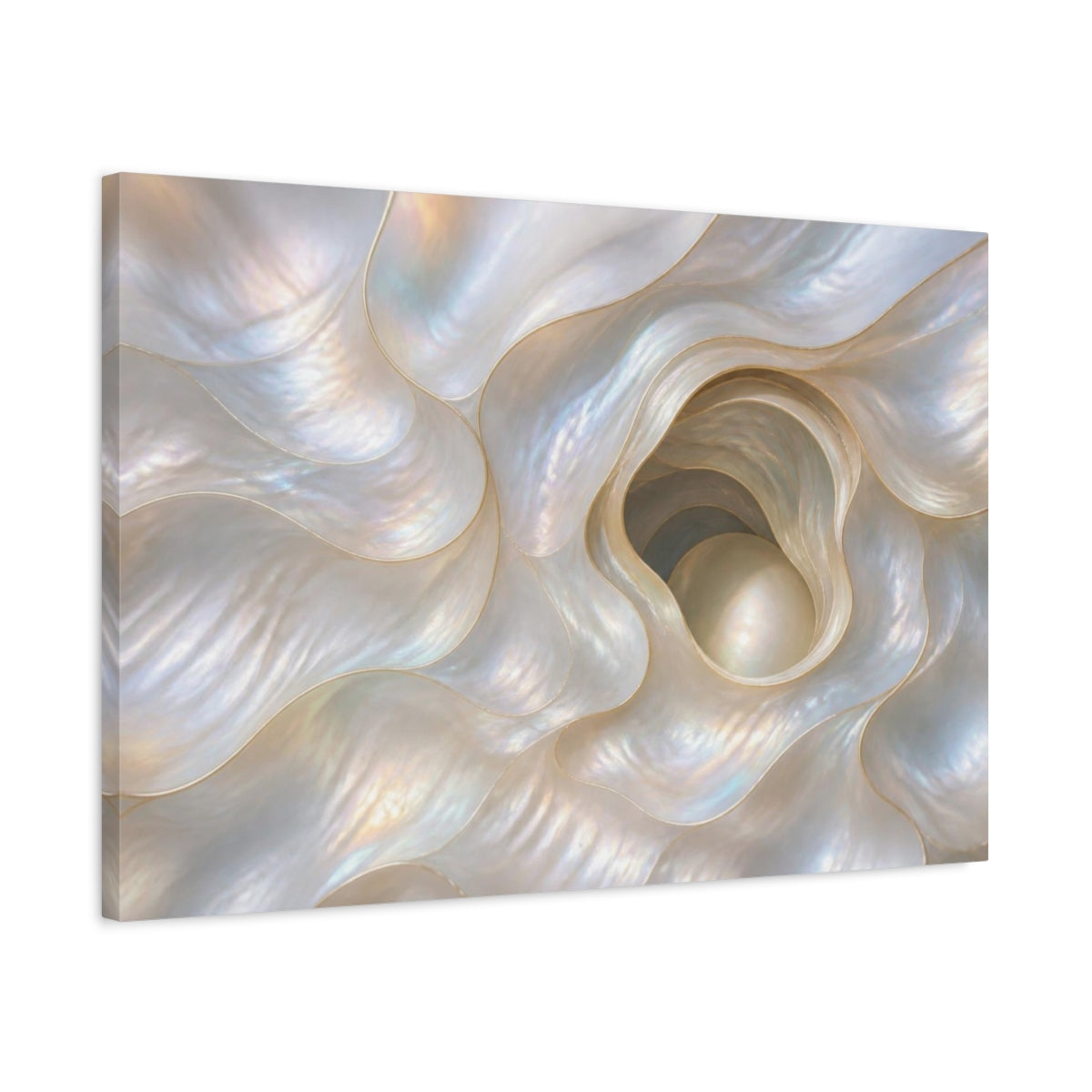 Side Mockup 2. Biophilic Pearl Opening shown as canvas print