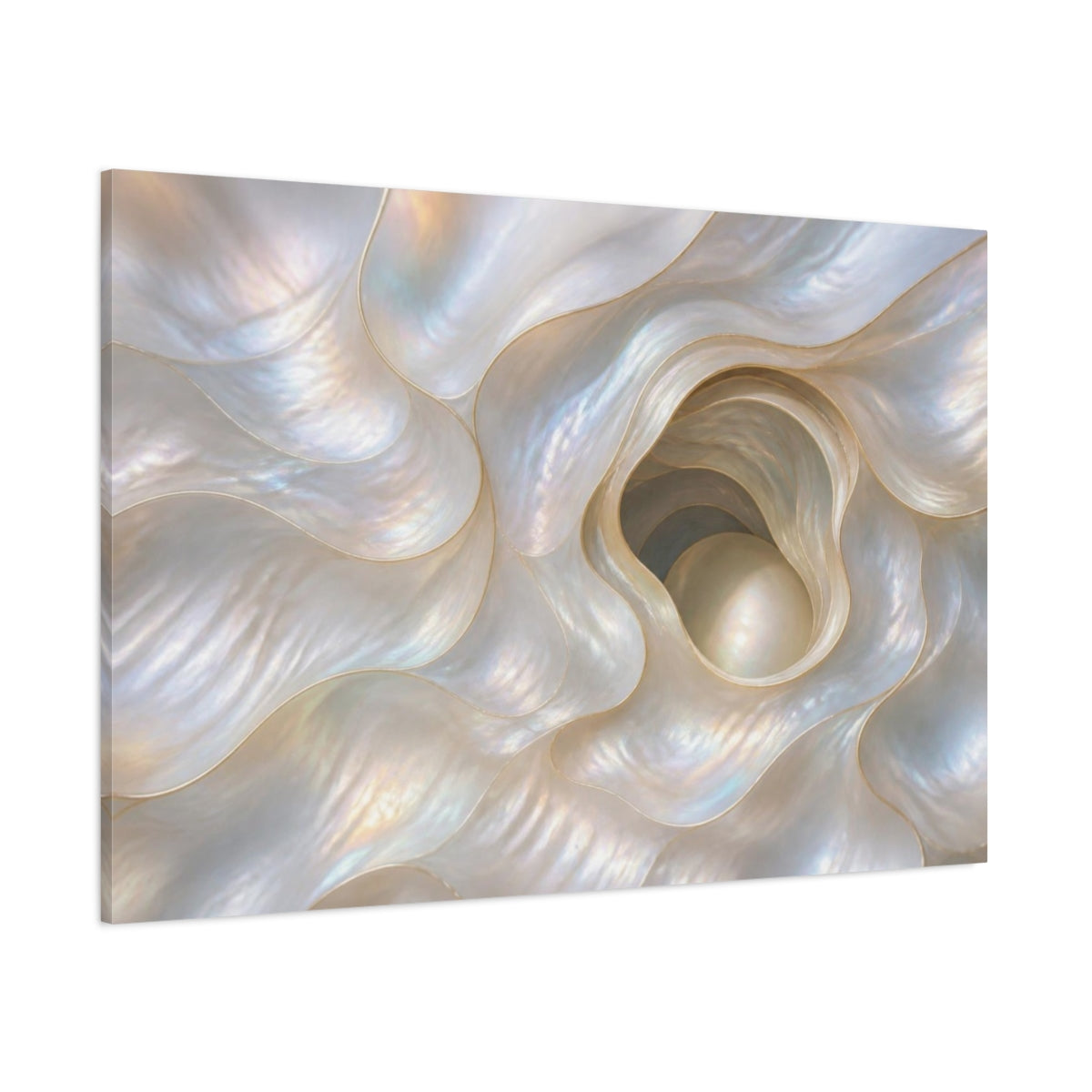 Side Mockup 1. Biophilic Pearl Opening shown as canvas print