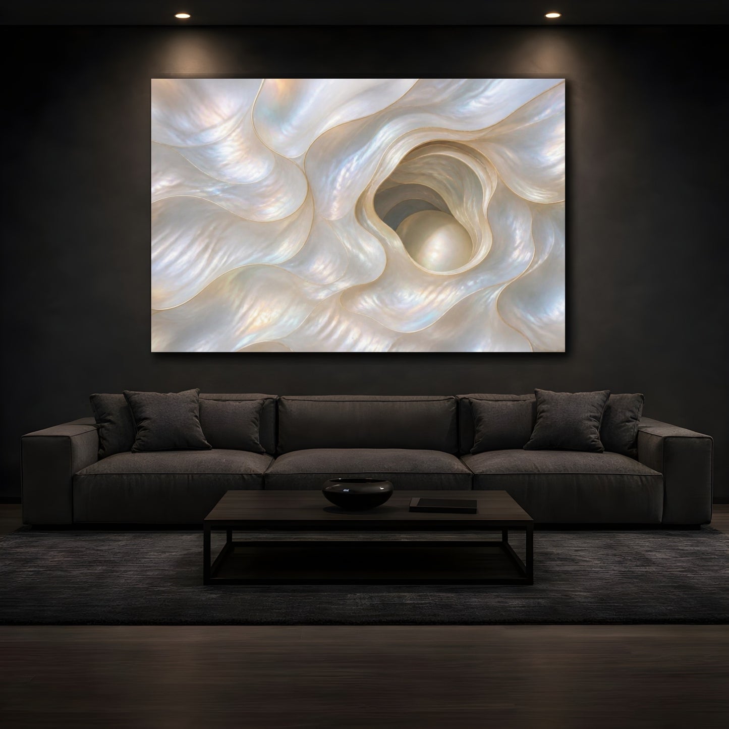 Mockup 3. Biophilic Pearl Opening shown as canvas print