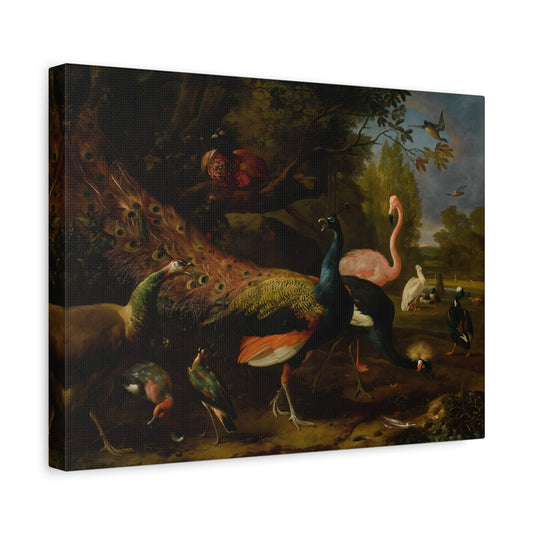 Bird Stretched Canvas Wall Art Print - Animal Peacock Peahen Flamingo Crane Pheasant Pelican Duck