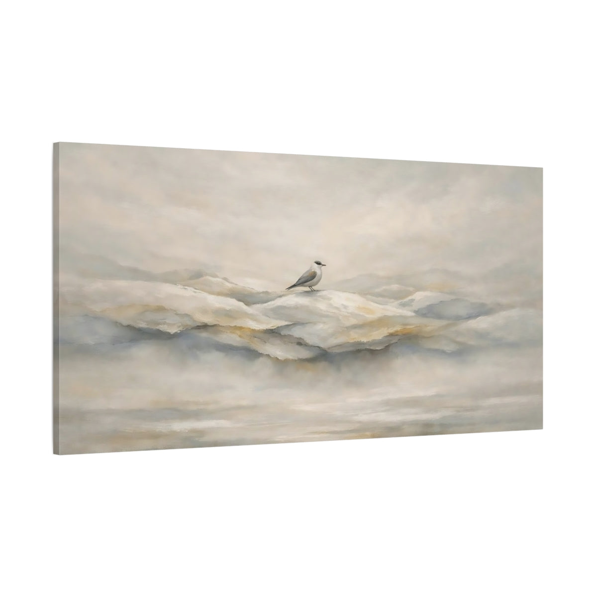 Main Mockup. Birds Bird Misty Bird Landscape shown as stretched canvas wall art