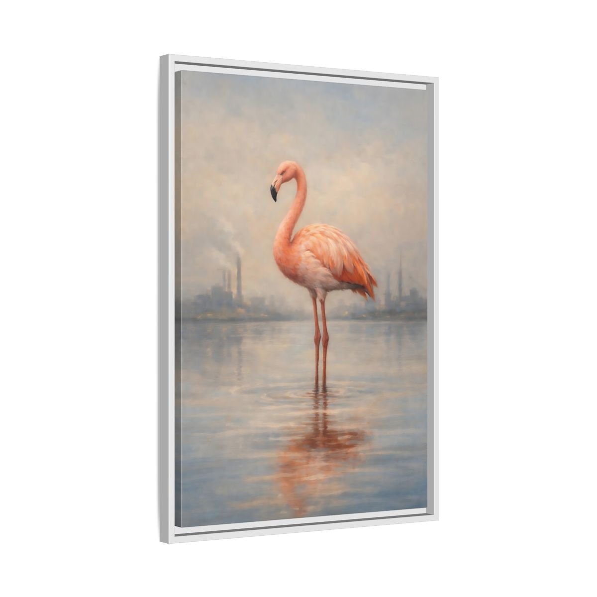 Birds Flamingo Pink - Framed Canvas Wall Art Print - YesArtYes