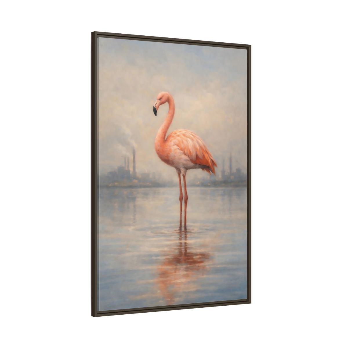 Birds Flamingo Pink - Framed Canvas Wall Art Print - YesArtYes