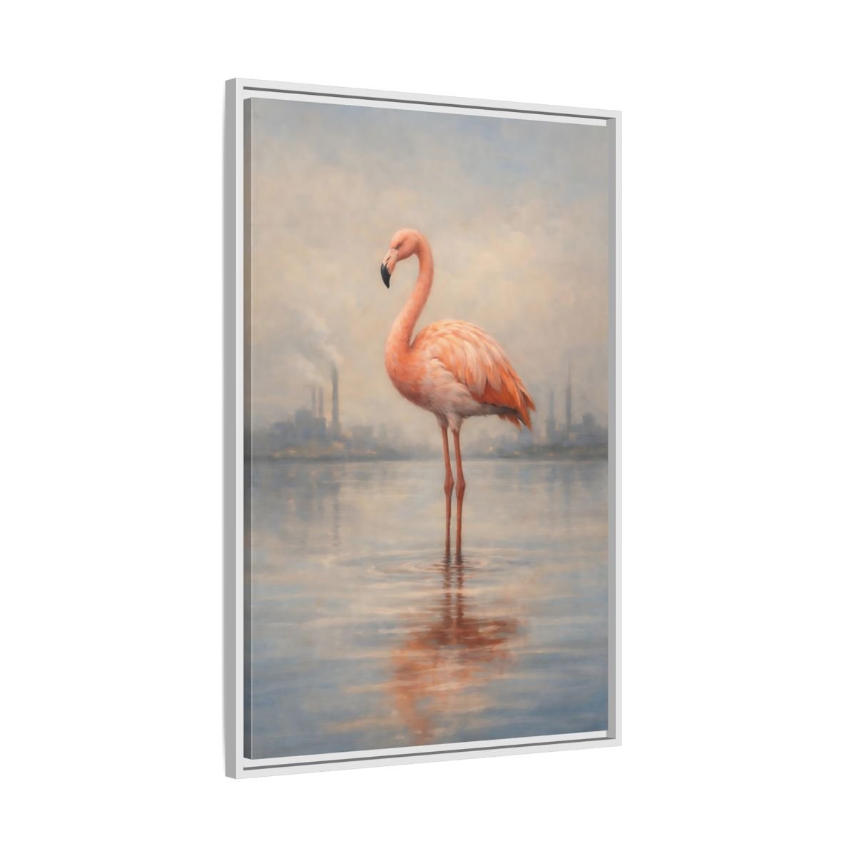 Birds Flamingo Pink - Framed Canvas Wall Art Print - YesArtYes