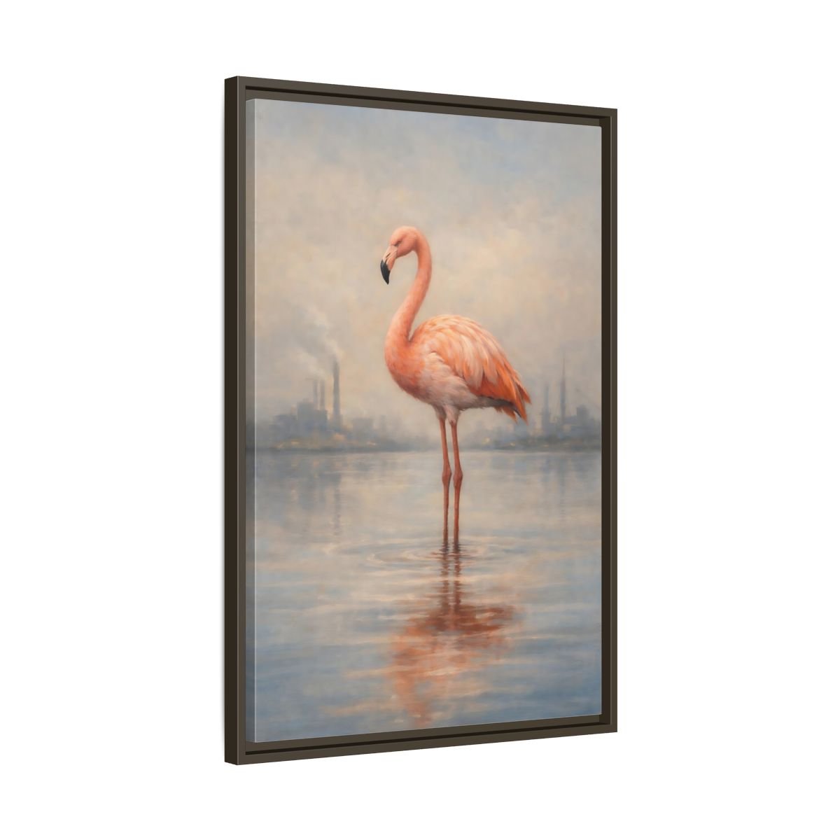 Birds Flamingo Pink - Framed Canvas Wall Art Print - YesArtYes