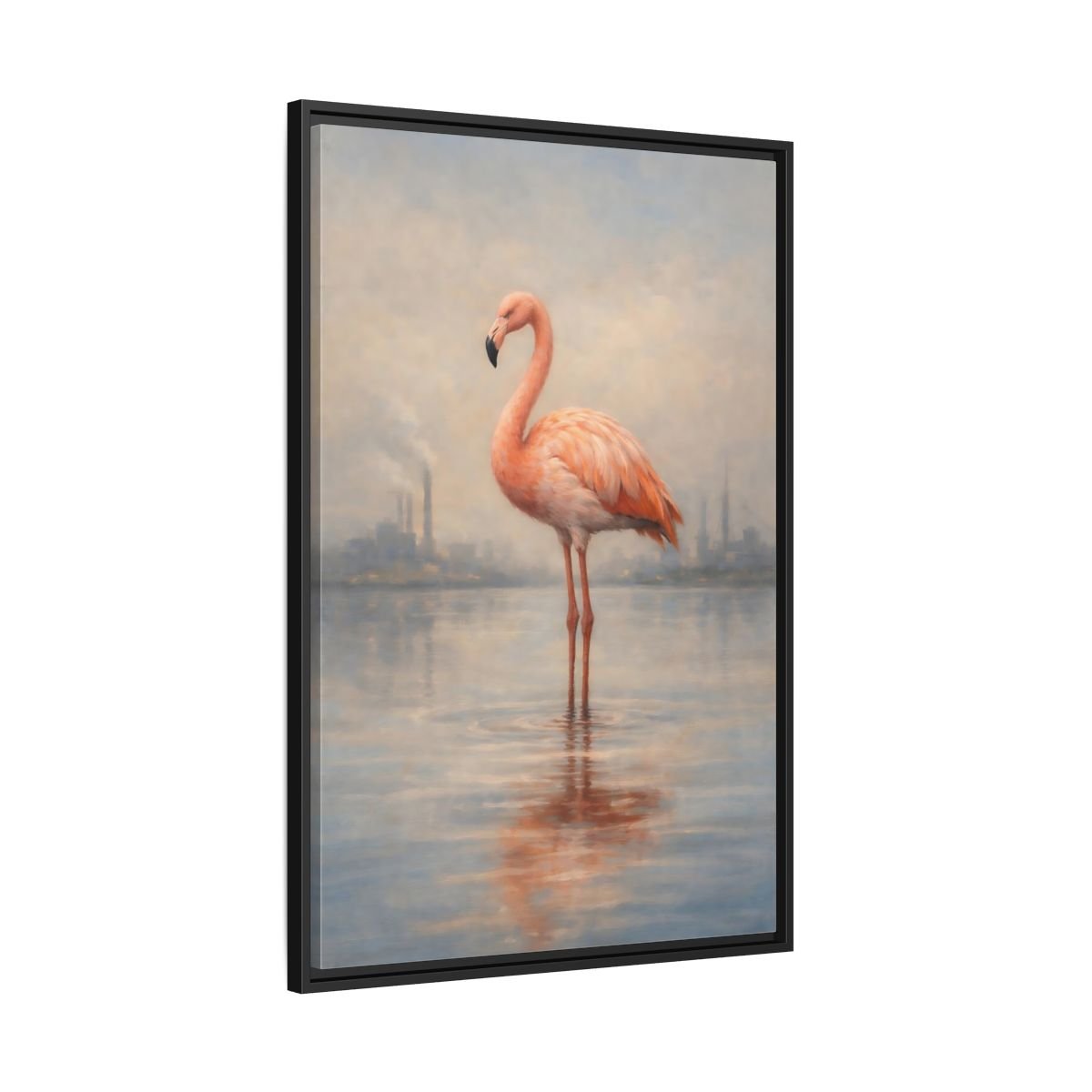 Birds Flamingo Pink - Framed Canvas Wall Art Print - YesArtYes