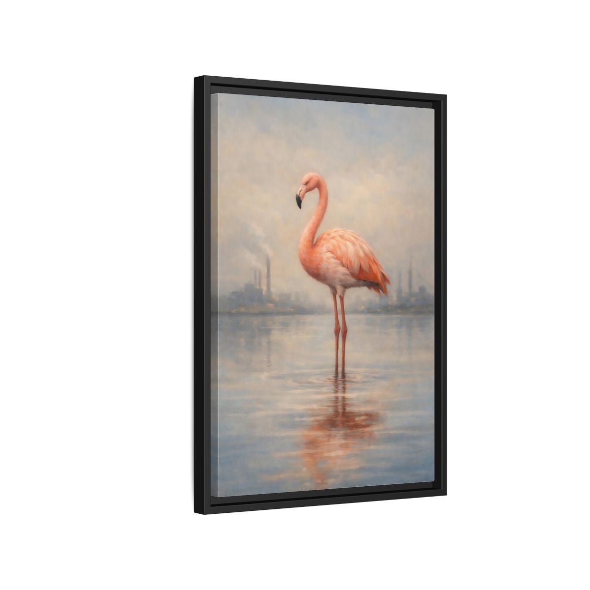Birds Flamingo Pink - Framed Canvas Wall Art Print - YesArtYes