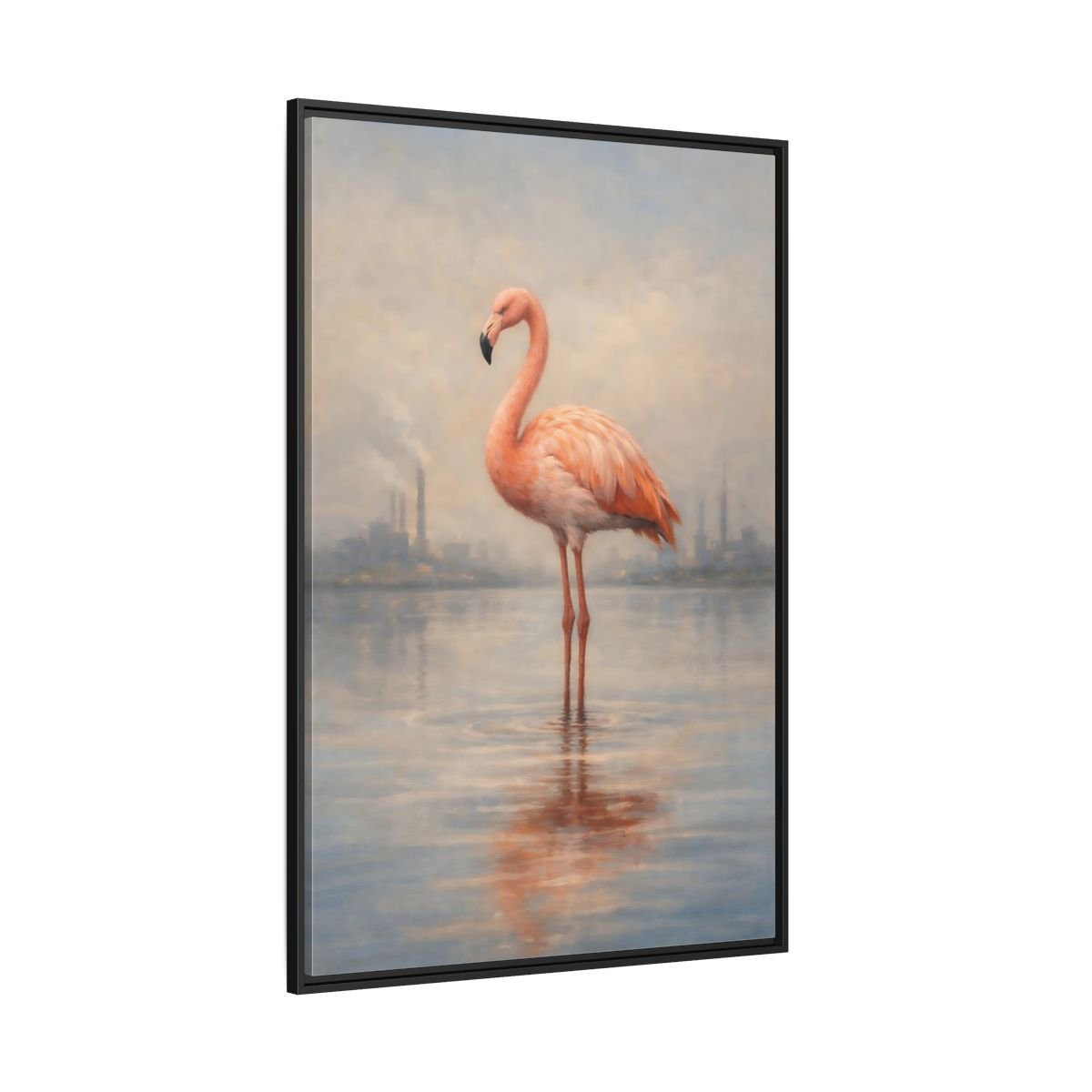 Birds Flamingo Pink - Framed Canvas Wall Art Print - YesArtYes