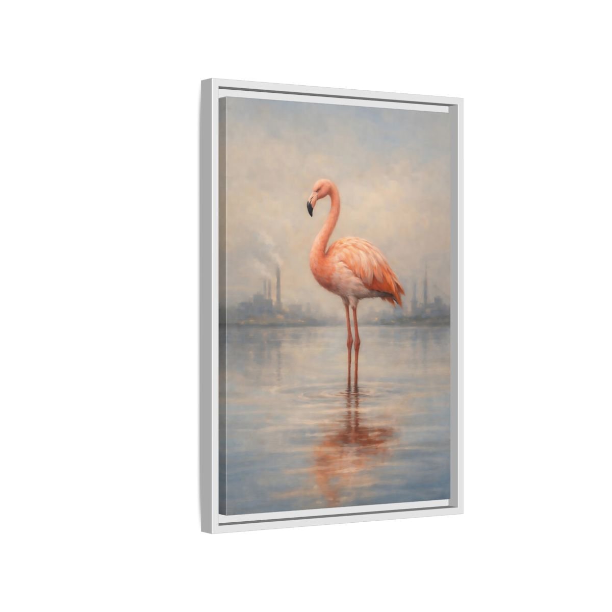 Birds Flamingo Pink - Framed Canvas Wall Art Print - YesArtYes