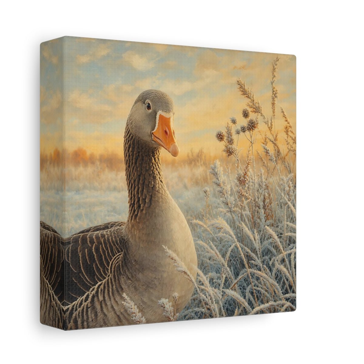 Birds Goose Winter Art Canvas Print Wall – Realistic Living Room, Above Console Table - YesArtYes