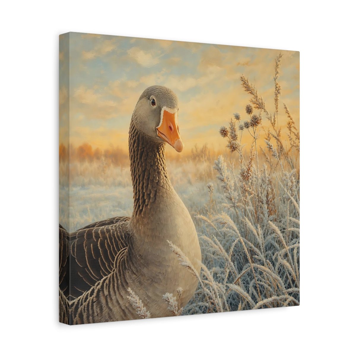 Birds Goose Winter Art Canvas Print Wall – Realistic Living Room, Above Console Table - YesArtYes