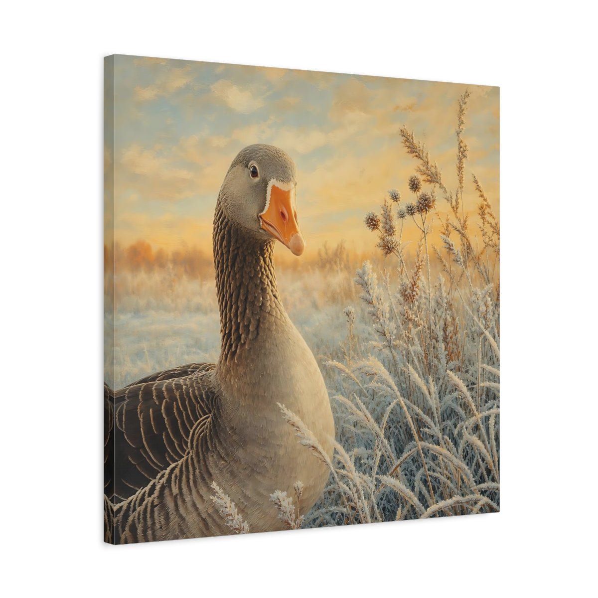 Birds Goose Winter Art Canvas Print Wall – Realistic Living Room, Above Console Table - YesArtYes