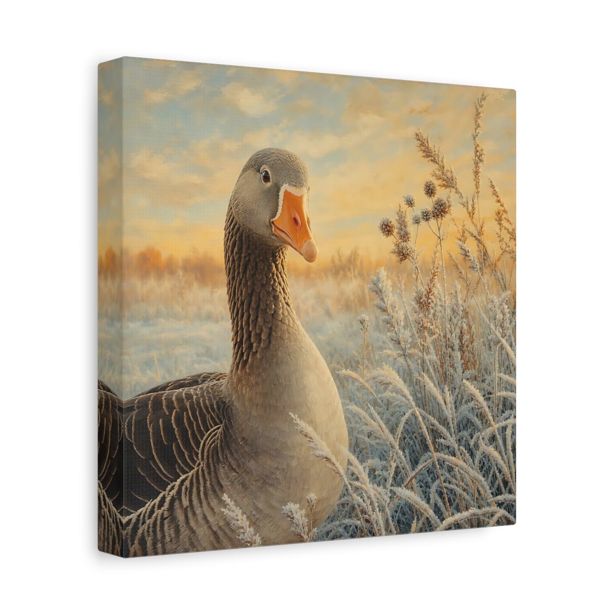 Birds Goose Winter Art Canvas Print Wall – Realistic Living Room, Above Console Table - YesArtYes