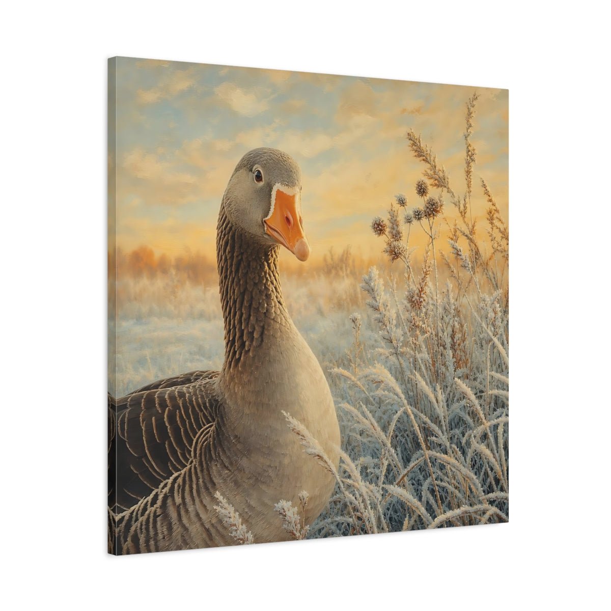 Birds Goose Winter Art Canvas Print Wall – Realistic Living Room, Above Console Table - YesArtYes