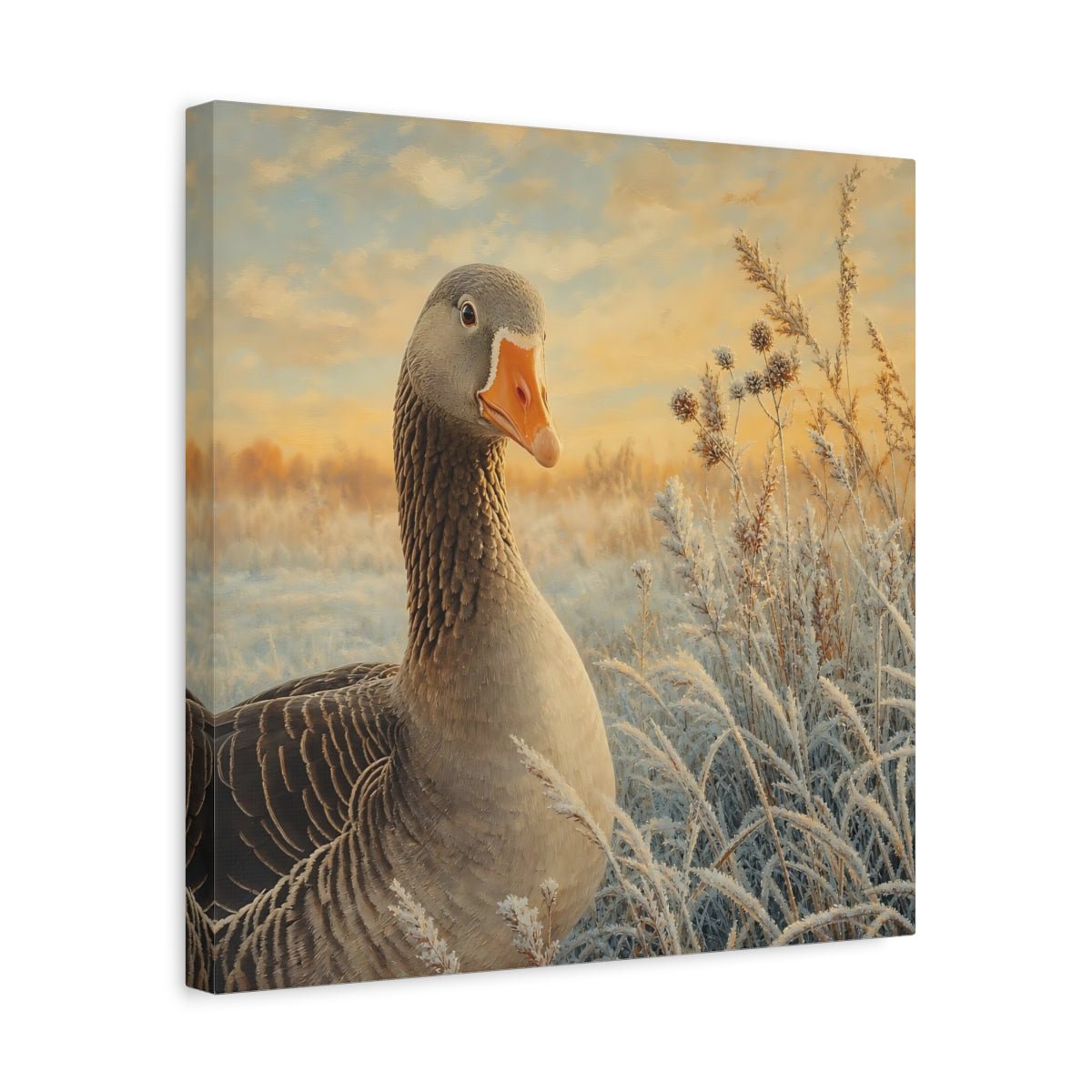 Birds Goose Winter Art Canvas Print Wall – Realistic Living Room, Above Console Table - YesArtYes