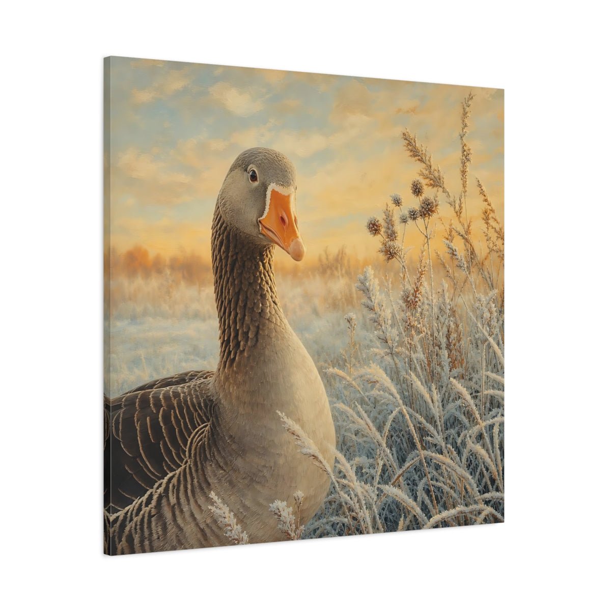 Birds Goose Winter Art Canvas Print Wall – Realistic Living Room, Above Console Table - YesArtYes