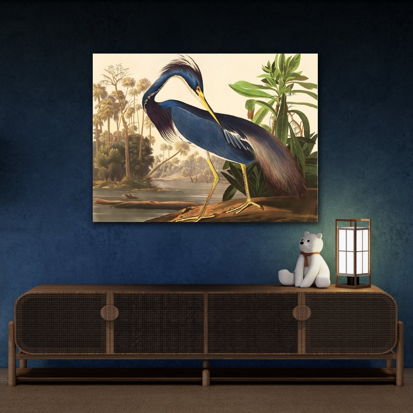 Birds of America Louisiana Heron Audubon Canvas Wall Art Print - YesArtYes