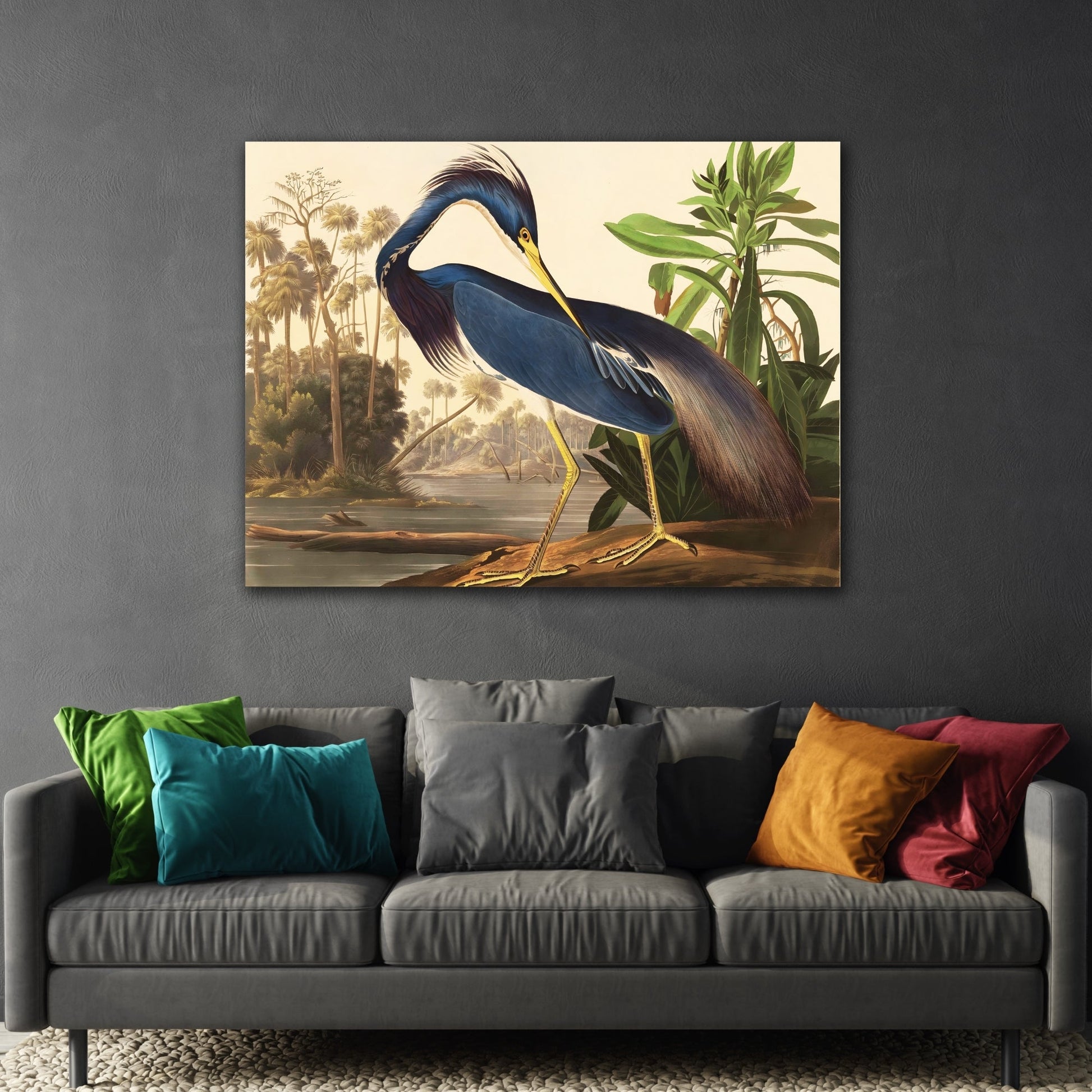 Birds of America Louisiana Heron Audubon Canvas Wall Art Print - YesArtYes