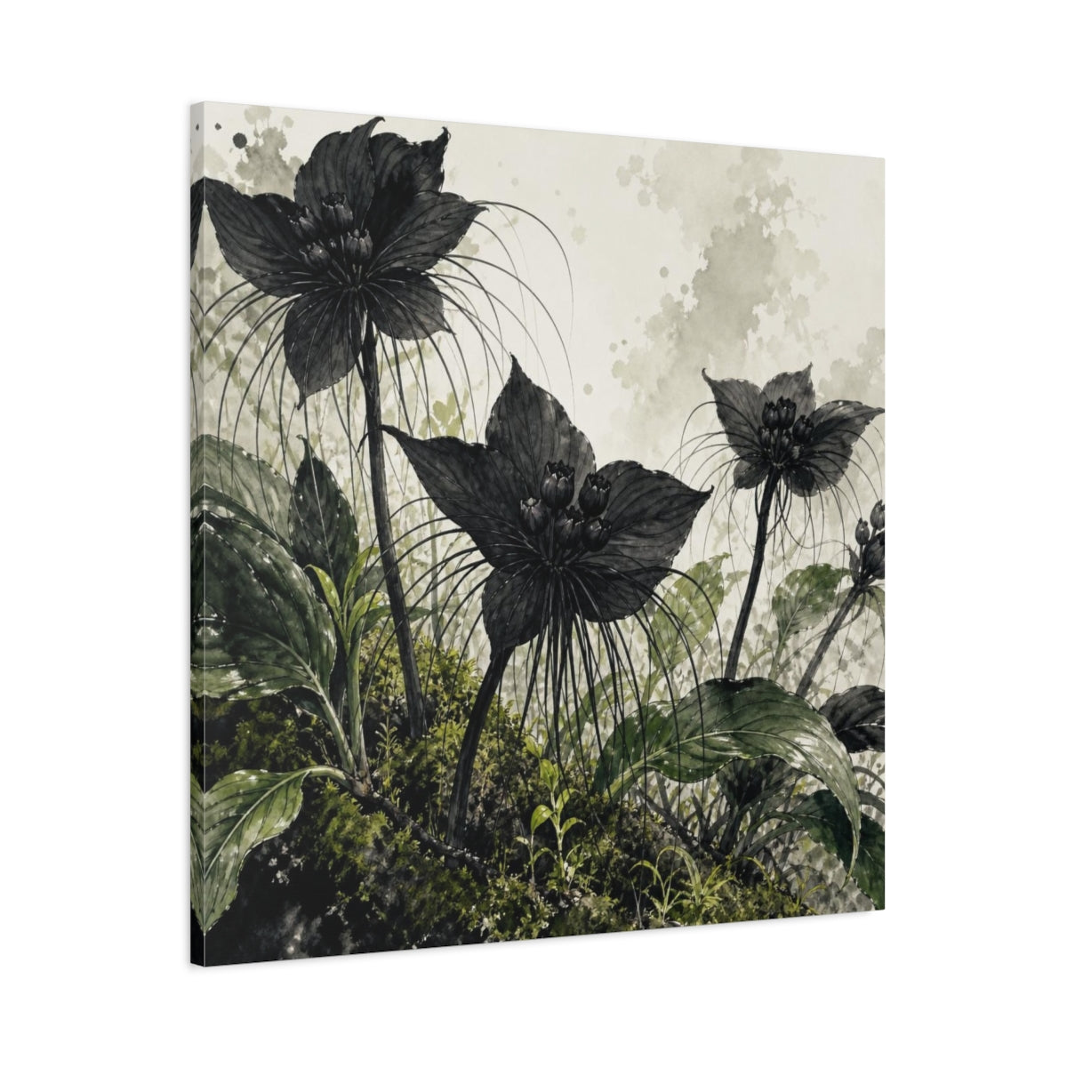 Main Mockup. Black Forest Flowers shown as canvas print