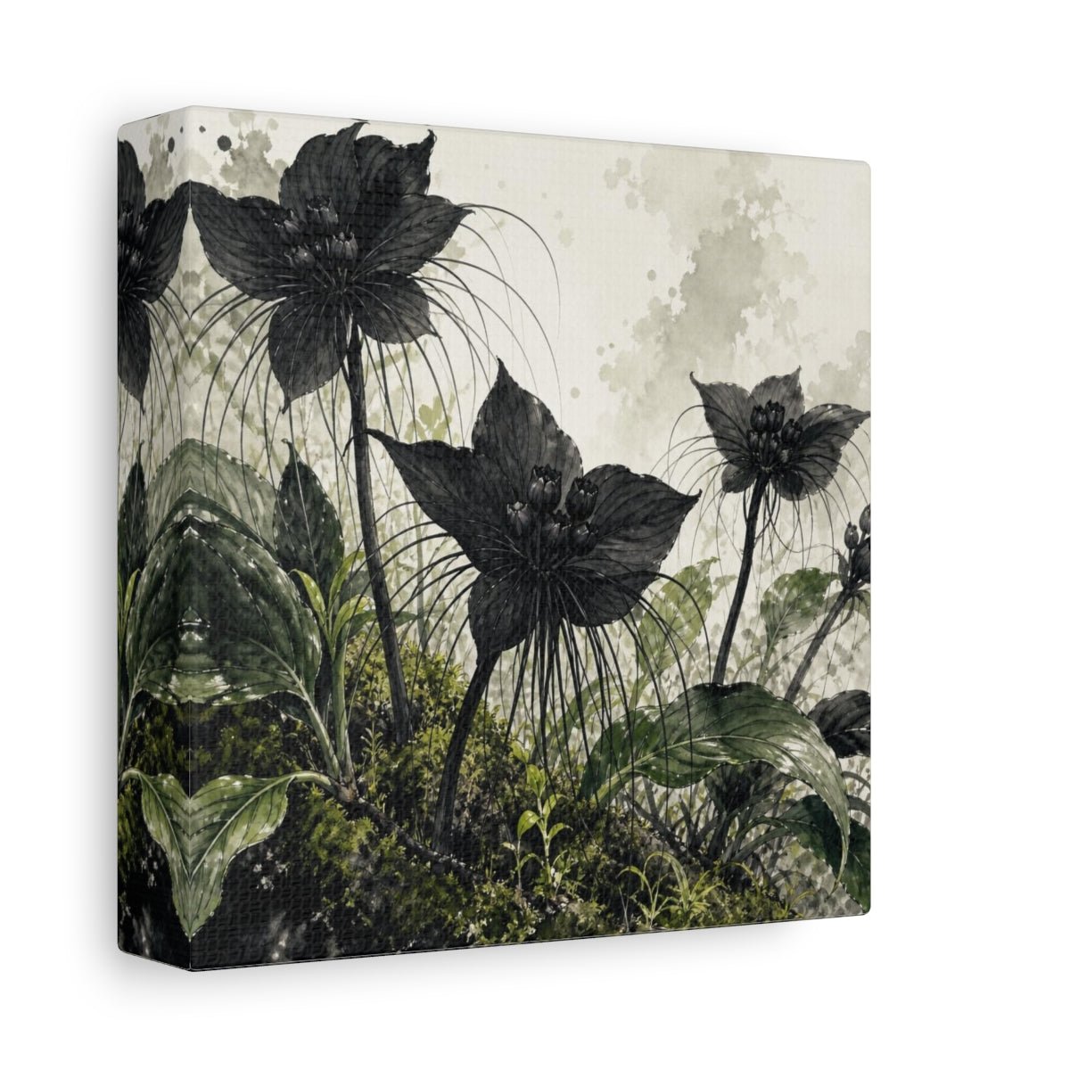 Black Forest Flowers Canvas Print – Living Room, Above Console Table, And Green - YesArtYes