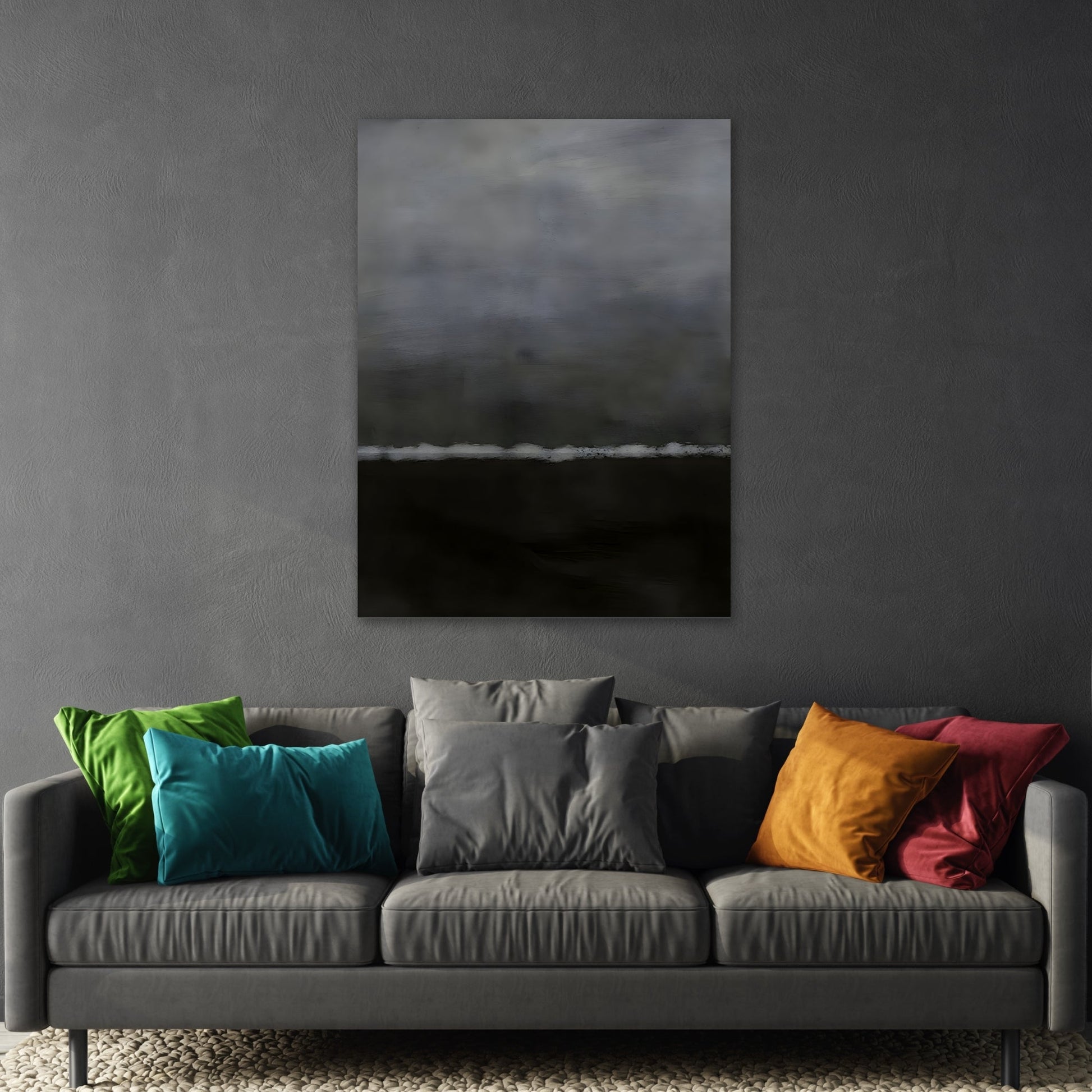 Black White Canvas Wall Art - Minimalist Abstract Print Decor - YesArtYes